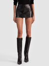 MACE LEATHER MINI SKORT-Black-ALICE + OLIVIA