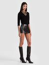 MACE LEATHER MINI SKORT-Black-ALICE + OLIVIA