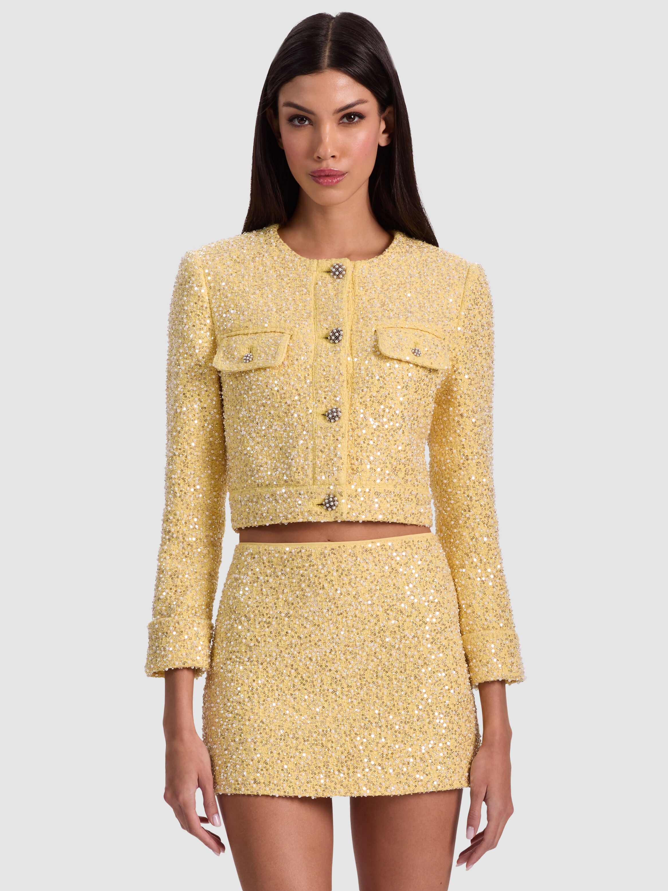 LORIE EMBELLISHED TWEED JACKET-BUTTER-ALICE + OLIVIA