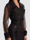 SILVIA SHEER MAXI TRENCH-Black-ALICE + OLIVIA