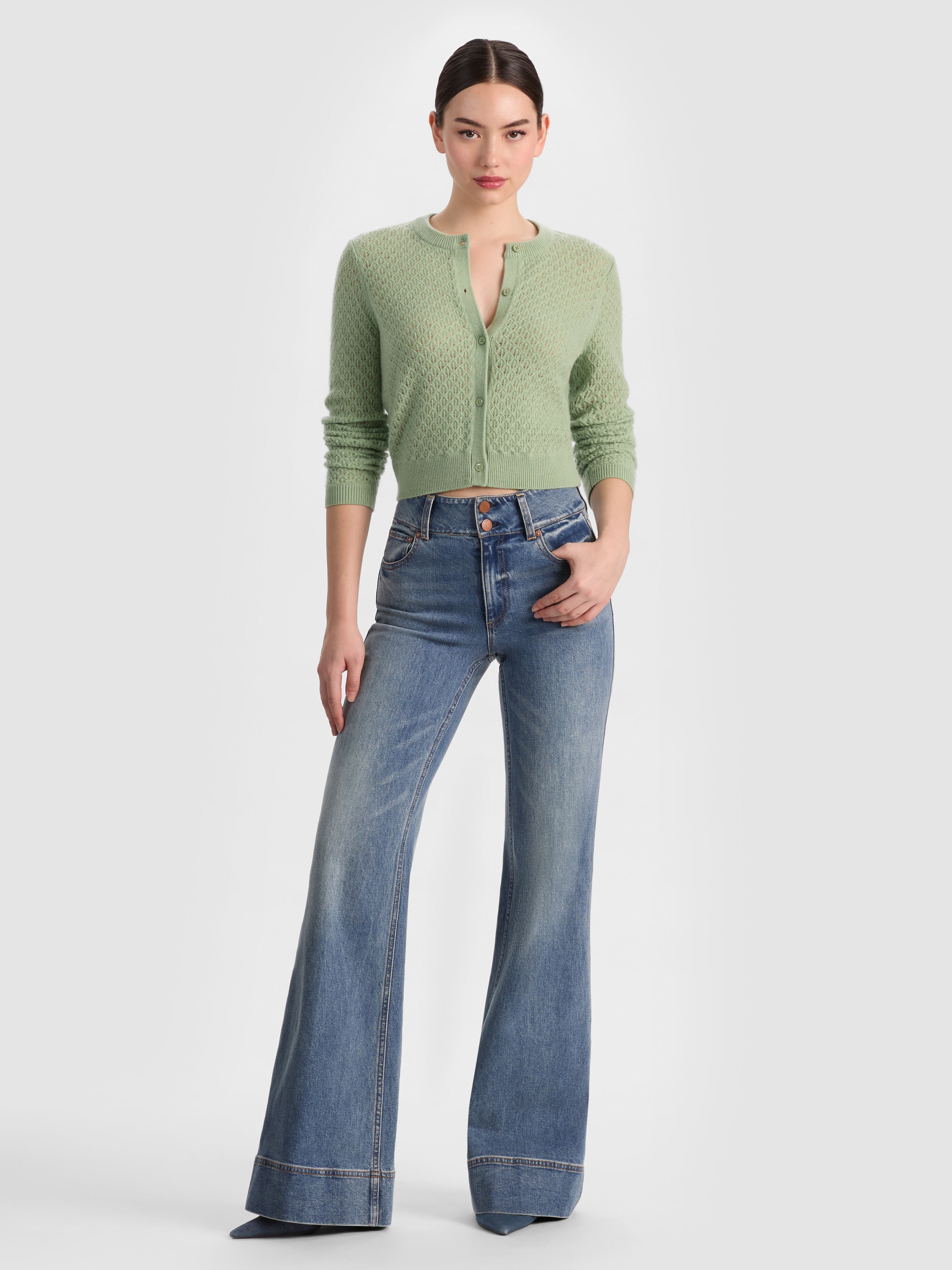CARDIGAN EN CACHEMIRE POINTELLE DOLLIE-ALICE + OLIVIA