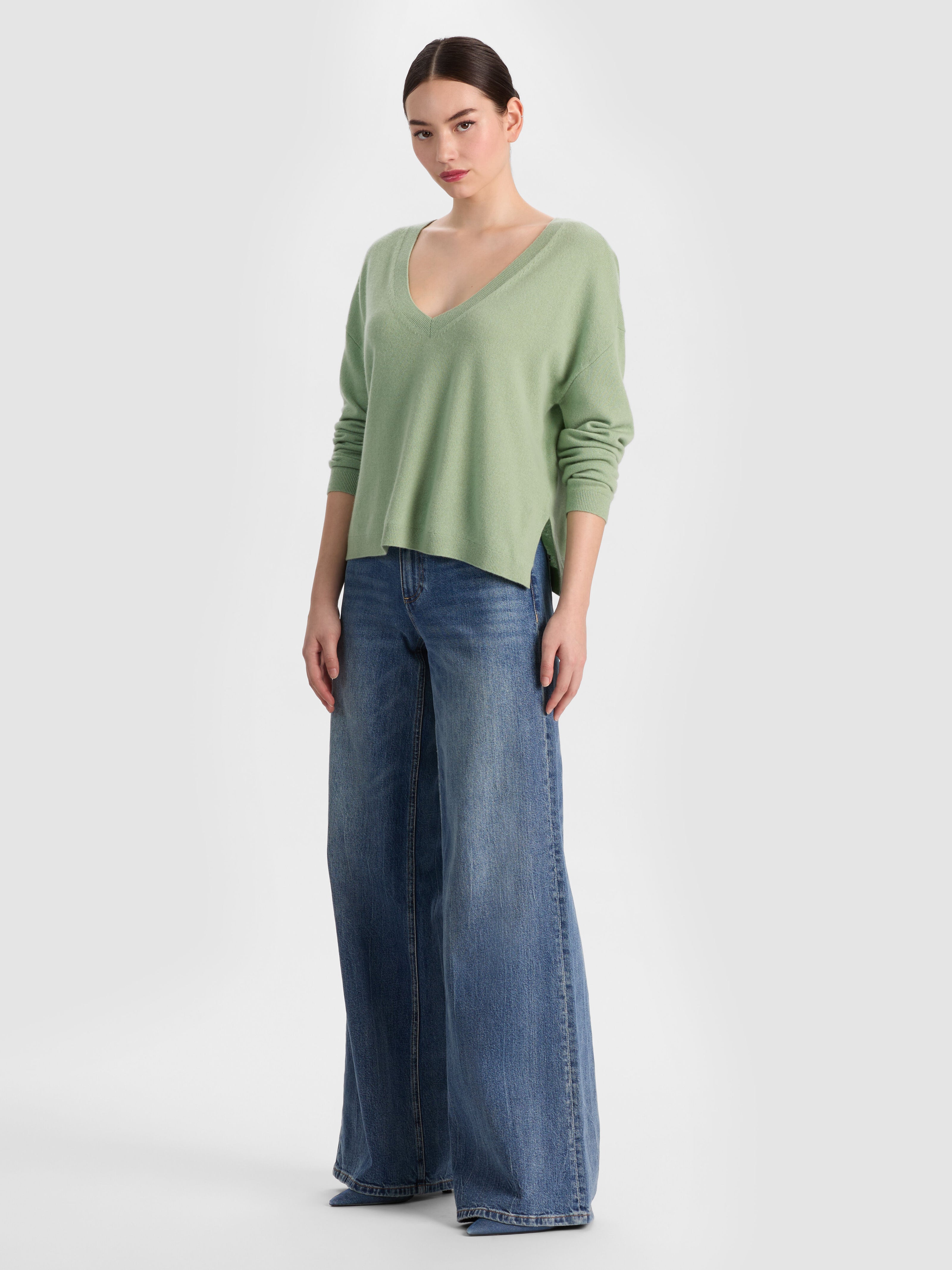 WILLIAMS CASHMERE PULLOVER-SAGE-ALICE + OLIVIA