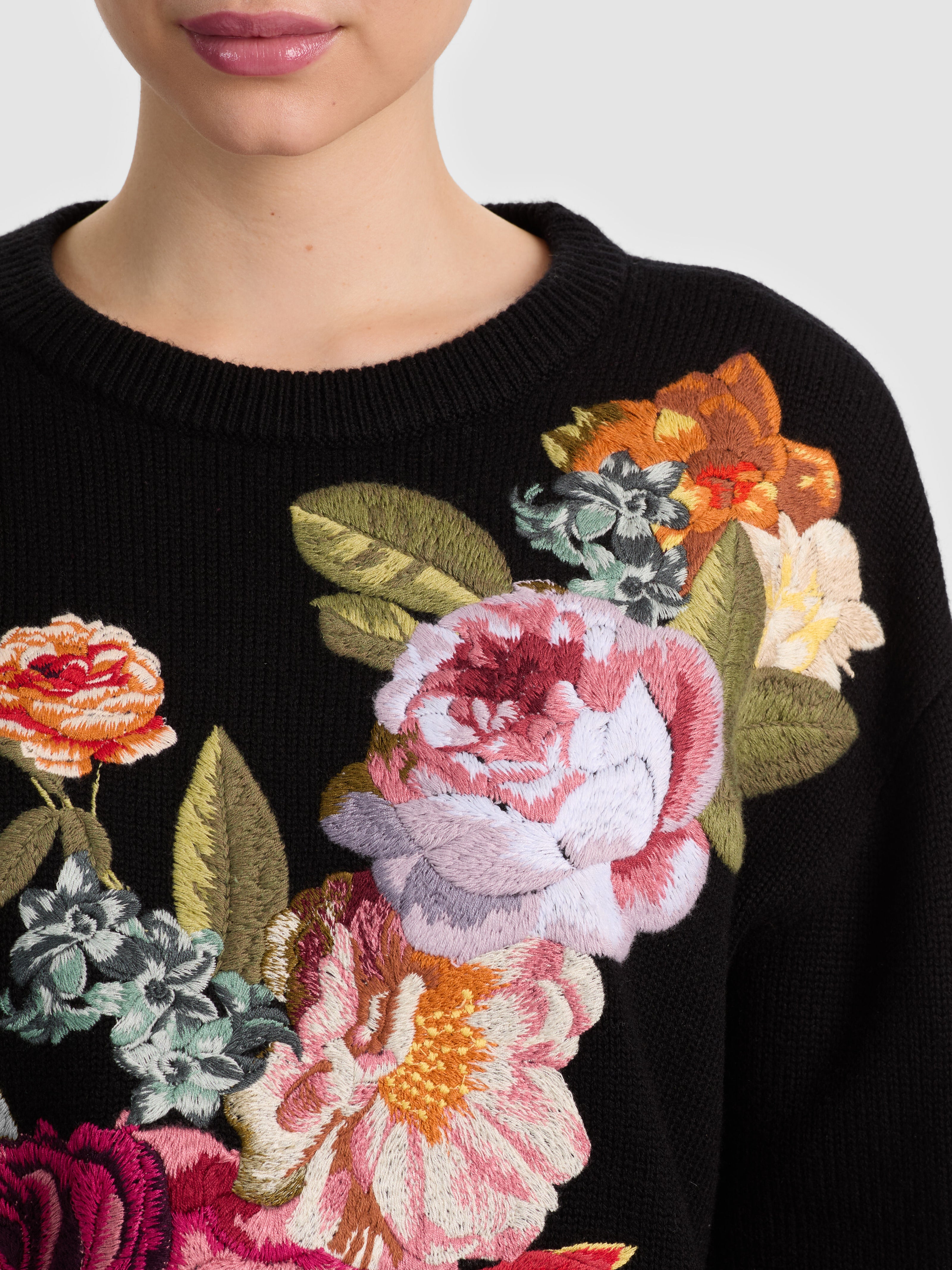 BELVA GIACCA GIROCOLLO JACQUARD FLOREALE-ALICE + OLIVIA