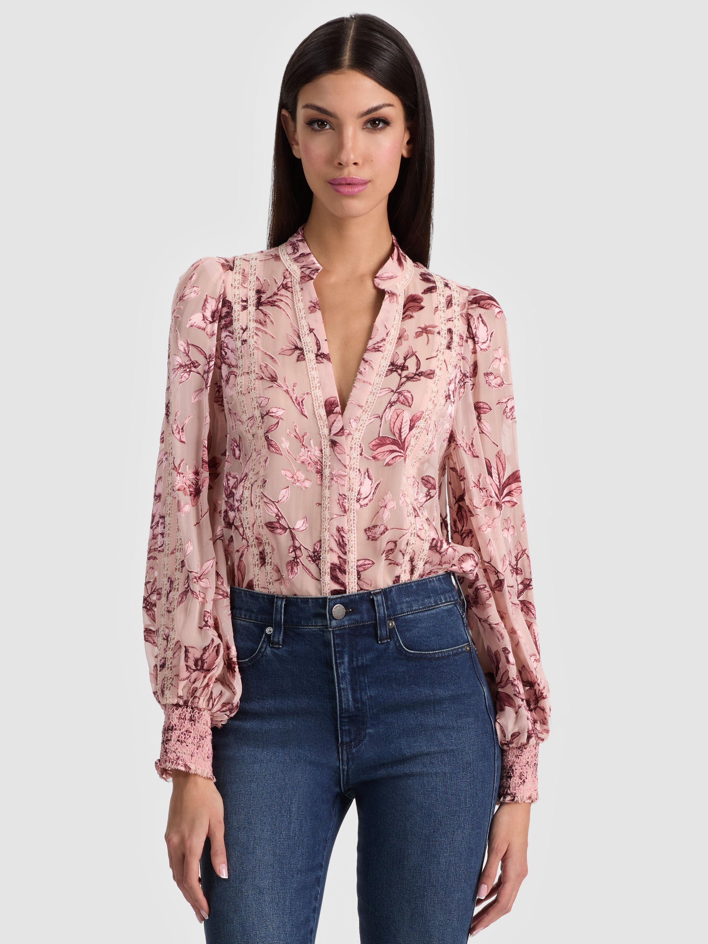ARLETTE BLOUSE-MYSTIC GARDEN ENGLISH ROSE-ALICE + OLIVIA