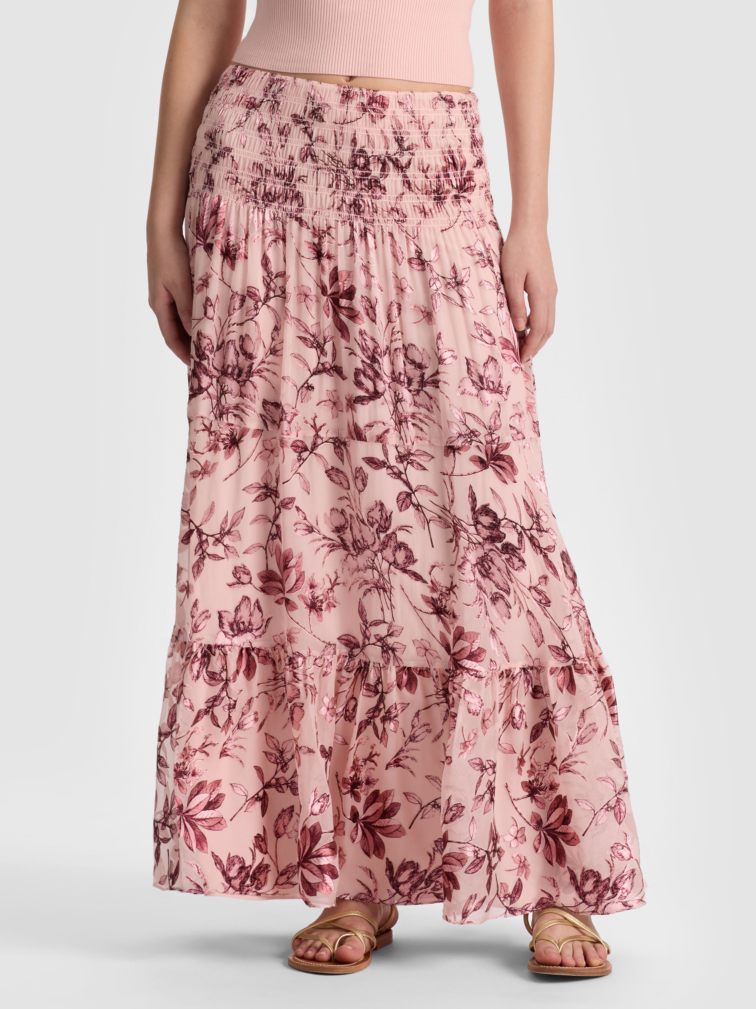 STEVIE MAXI SKIRT-MYSTIC GARDEN ENGLISH ROSE-ALICE + OLIVIA