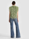 CHANDA FEATHERED VEST-SAGE-ALICE + OLIVIA