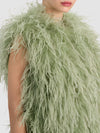 CHANDA FEATHERED VEST-SAGE-ALICE + OLIVIA