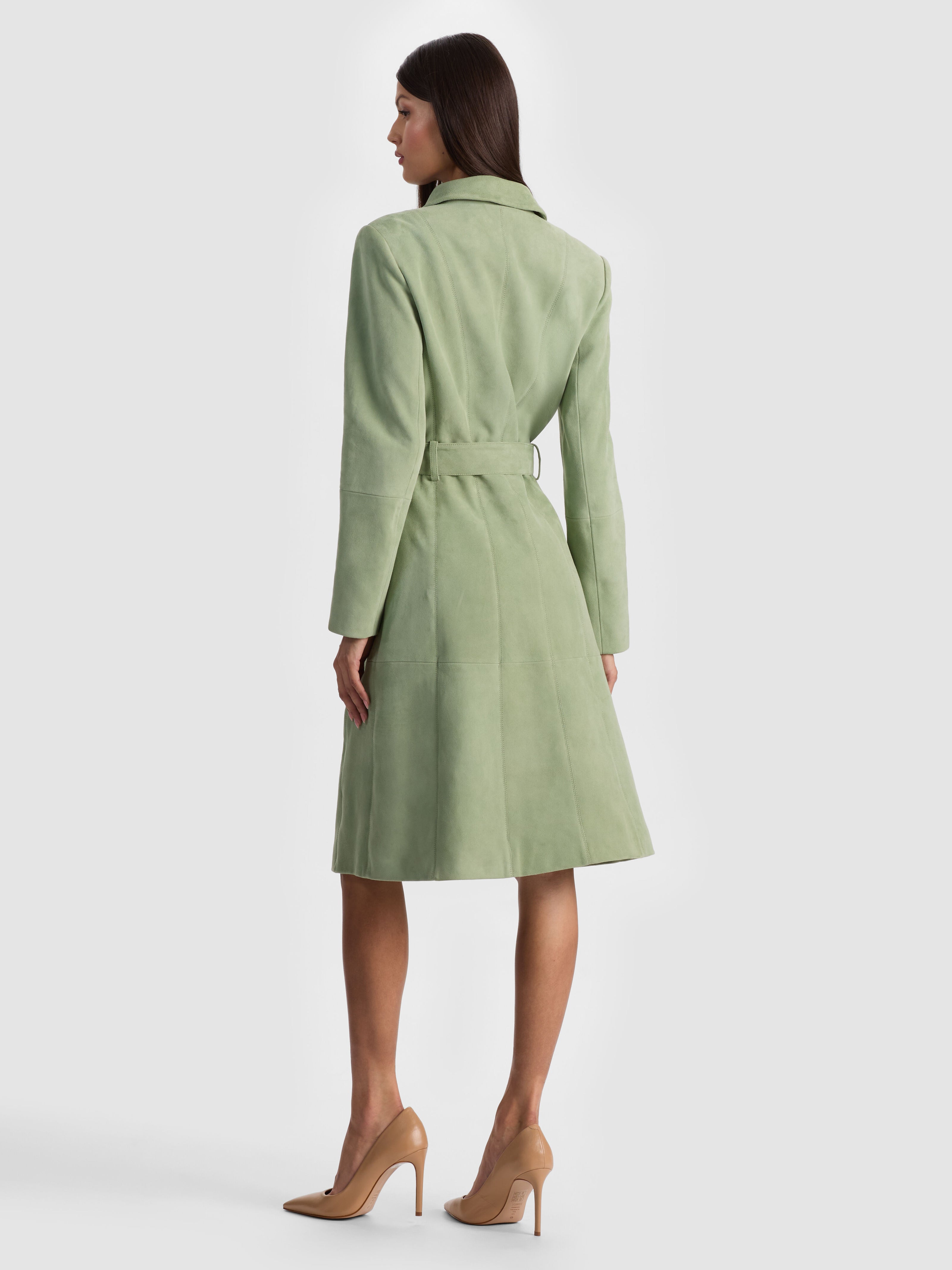 KARLEY SUEDE WRAP COAT-SAGE-ALICE + OLIVIA