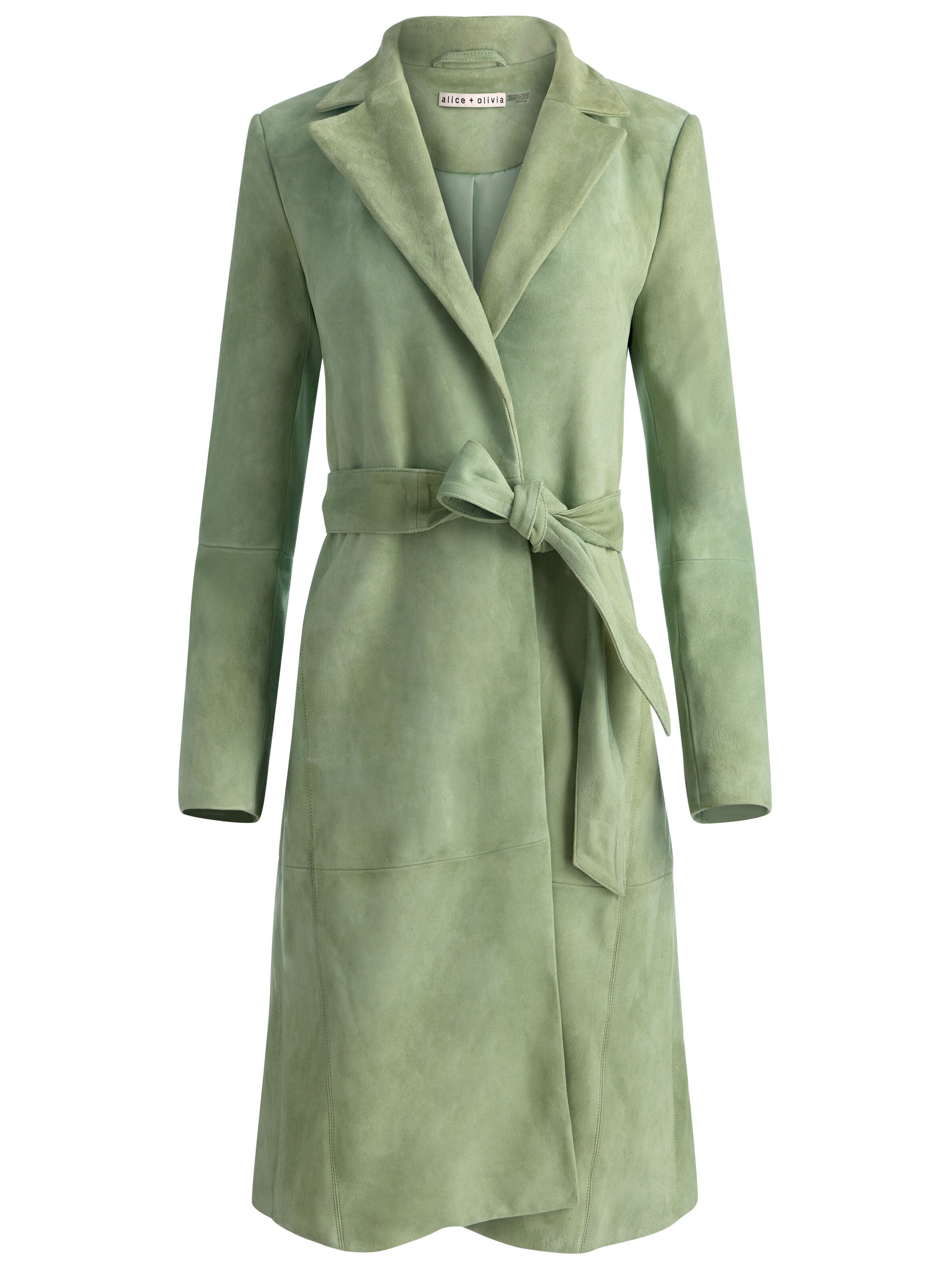 KARLEY SUEDE WRAP COAT-SAGE-ALICE + OLIVIA