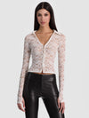 KARA LACE BUTTON DOWN-OFF WHITE-ALICE + OLIVIA