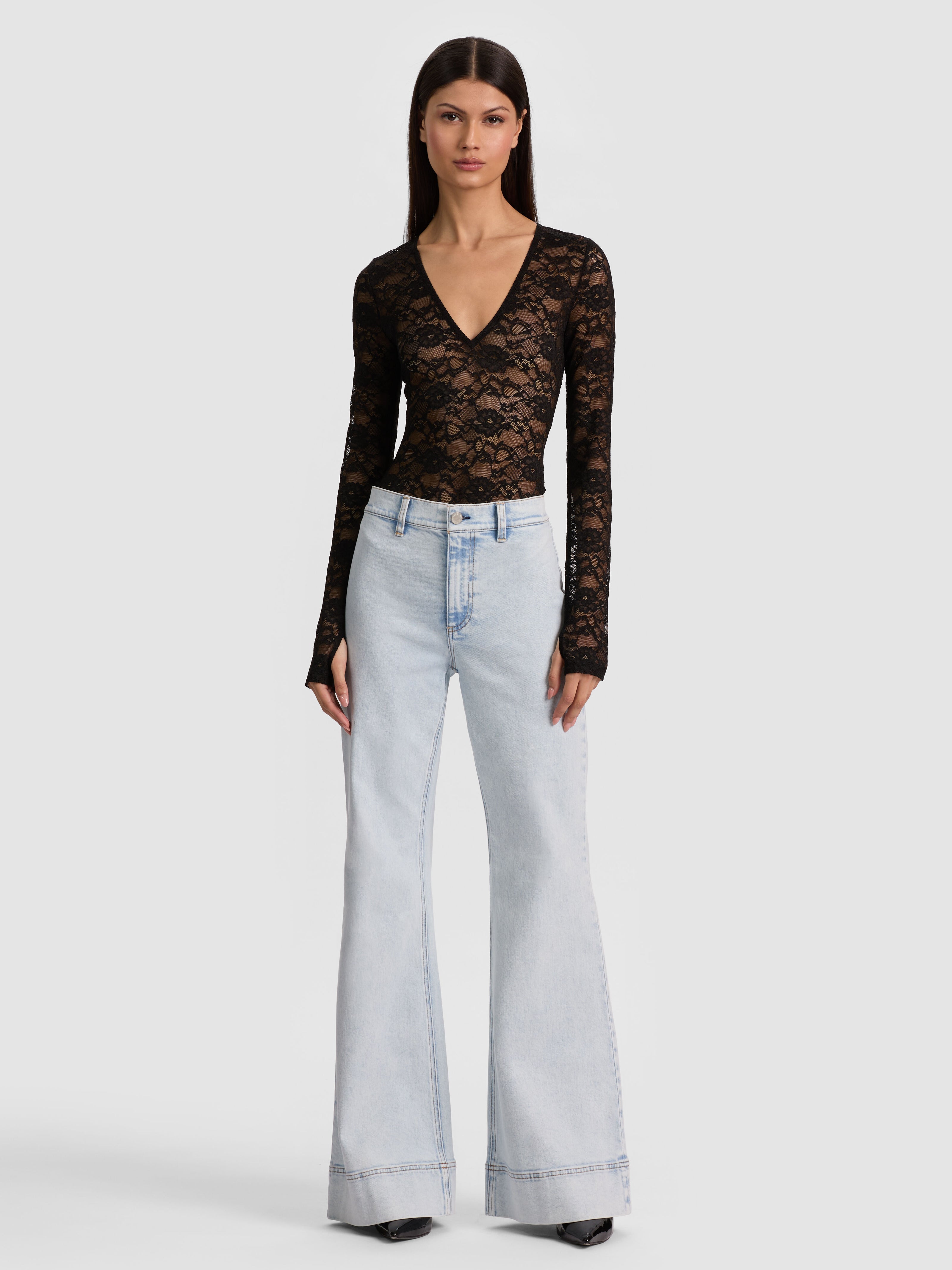 TEAGAN LACE BODYSUIT-Black-ALICE + OLIVIA