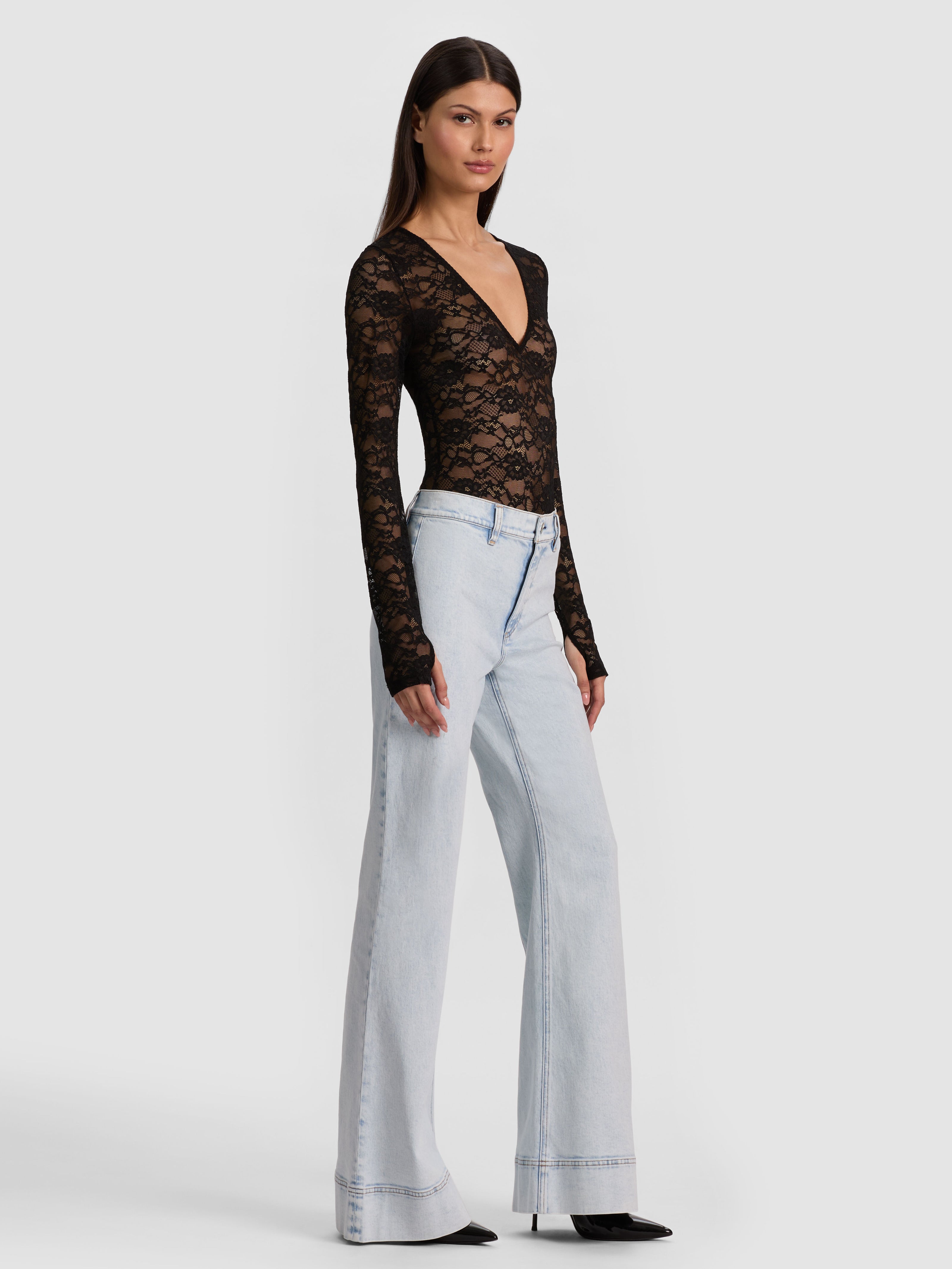 TEAGAN LACE BODYSUIT-Black-ALICE + OLIVIA