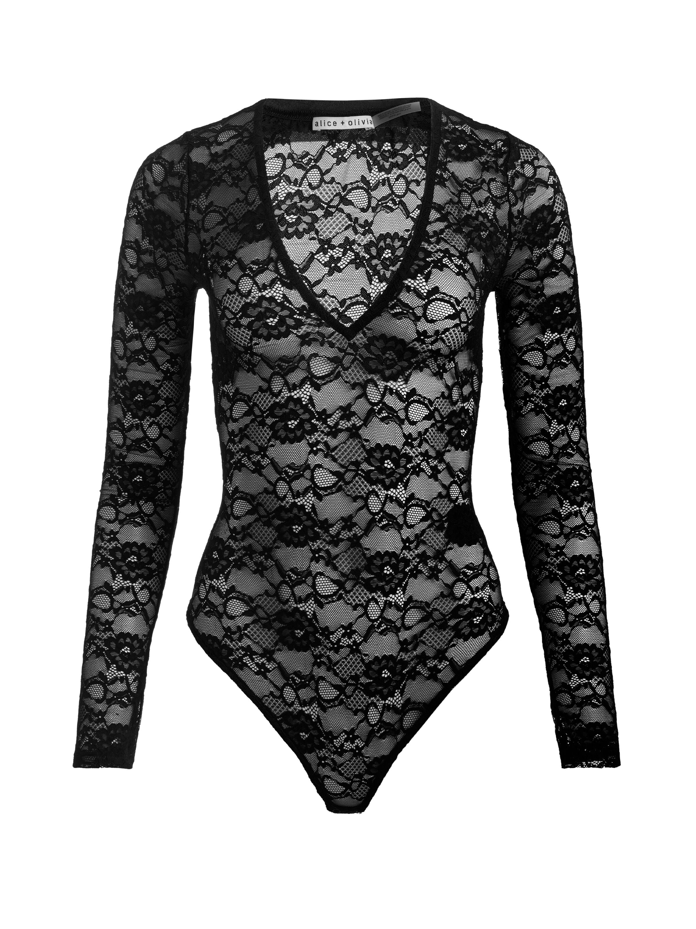 TEAGAN LACE BODYSUIT-Black-ALICE + OLIVIA