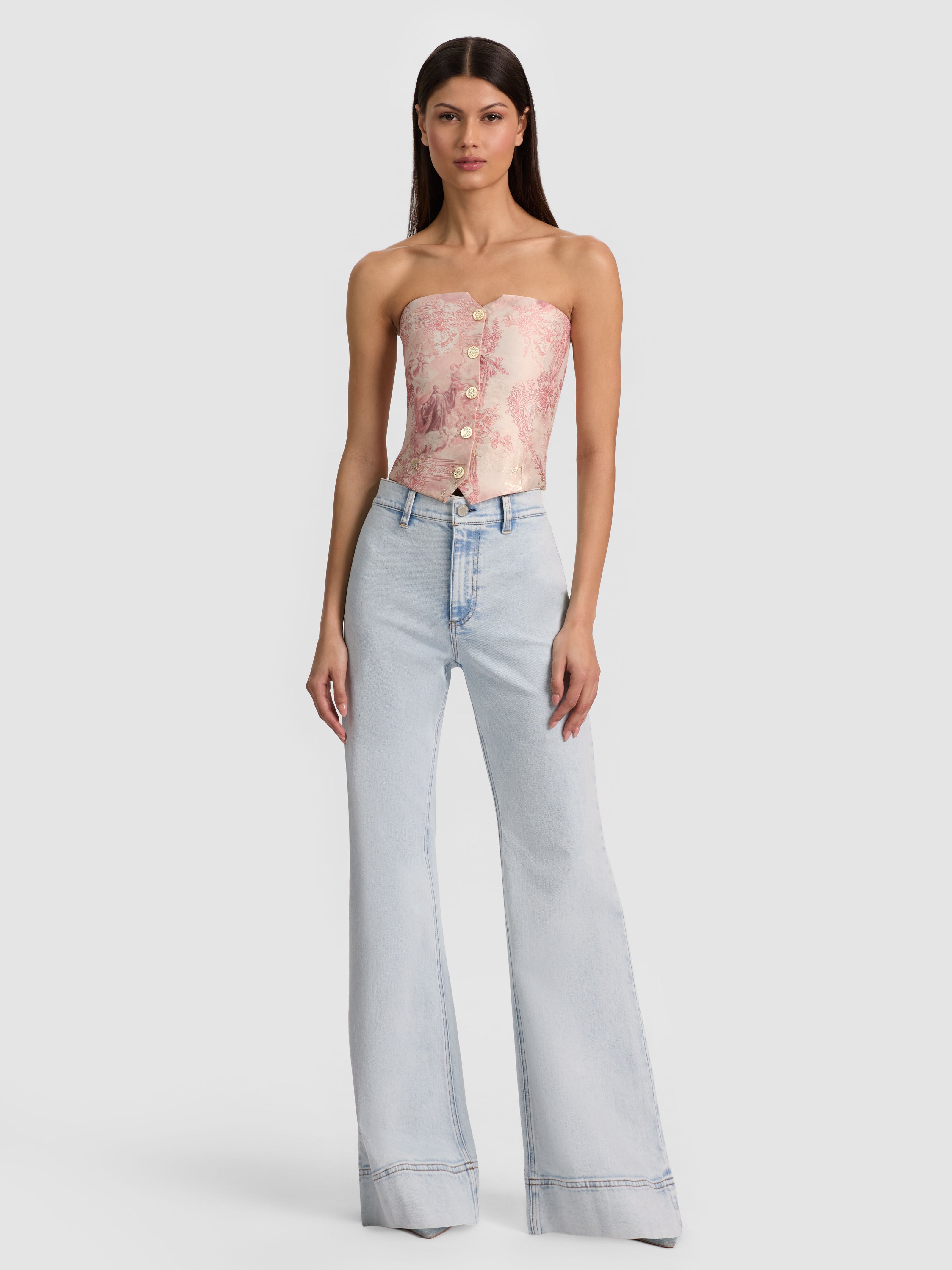 KELCEY STRAPLESS VEST-ENGLISH ROSE TOILE-ALICE + OLIVIA