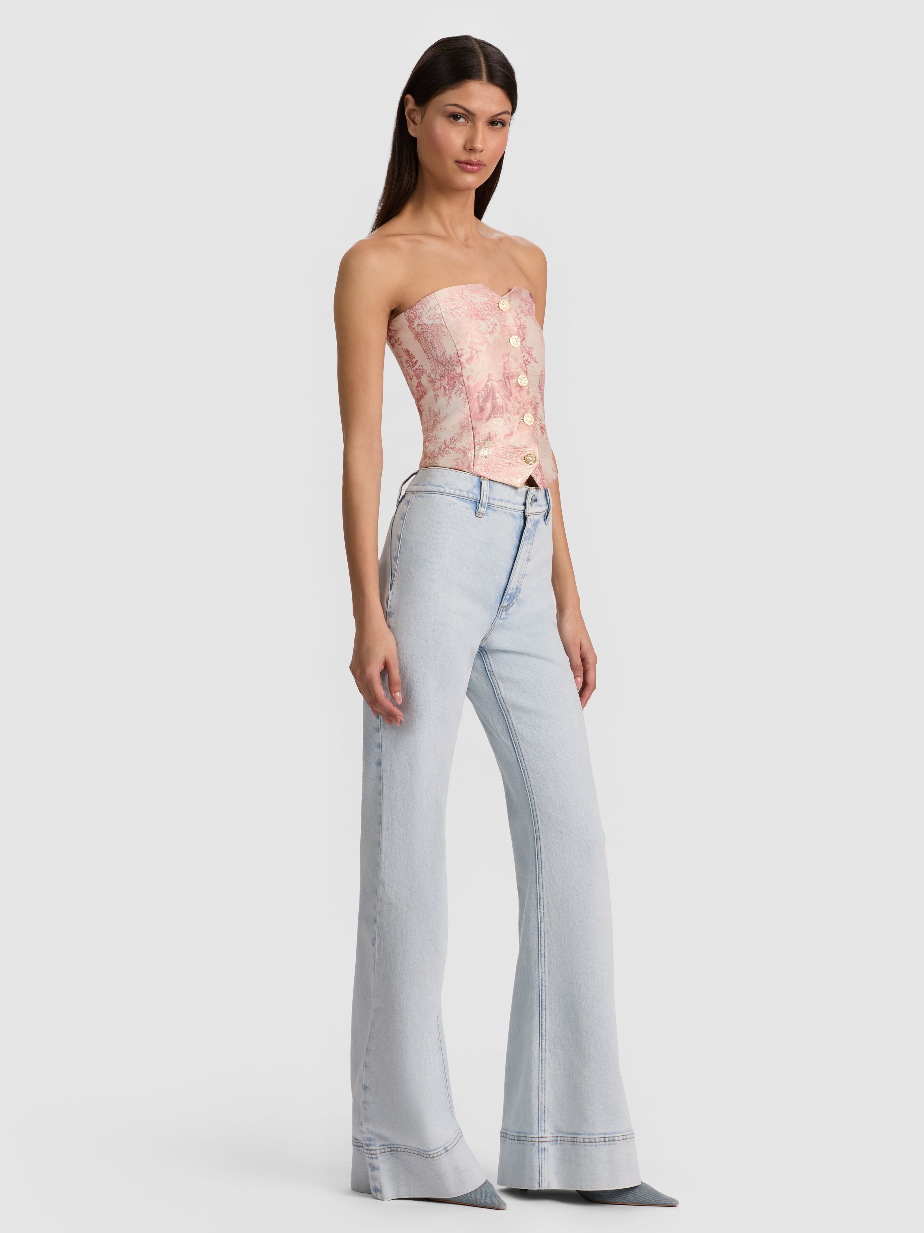 KELCEY STRAPLESS VEST-ENGLISH ROSE TOILE-ALICE + OLIVIA