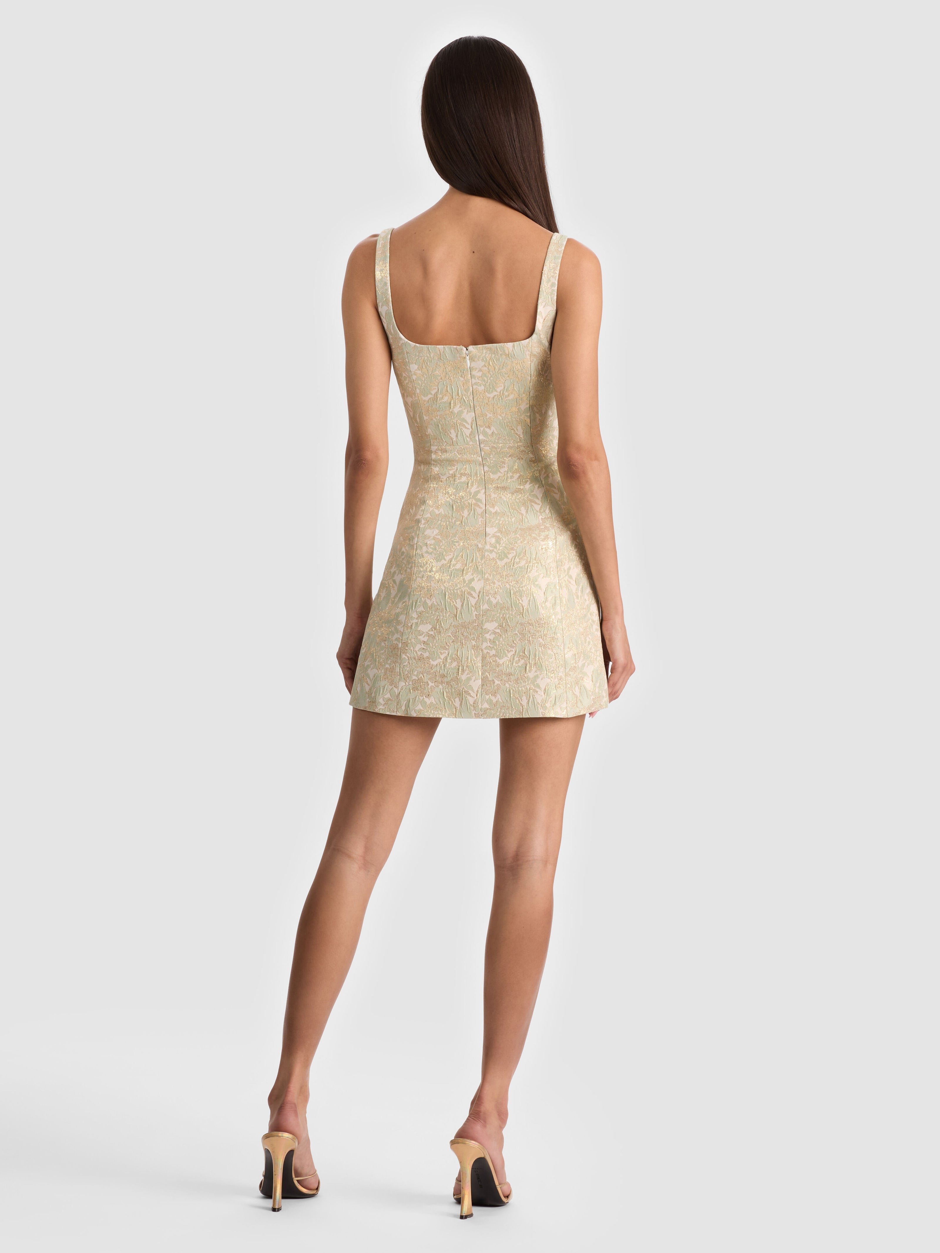 EVE EMBROIDERED MINI DRESS-OFF WHITE/SAGE-ALICE + OLIVIA