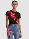 TESS TEE-EMPRESS BLOOM BLACK-ALICE + OLIVIA