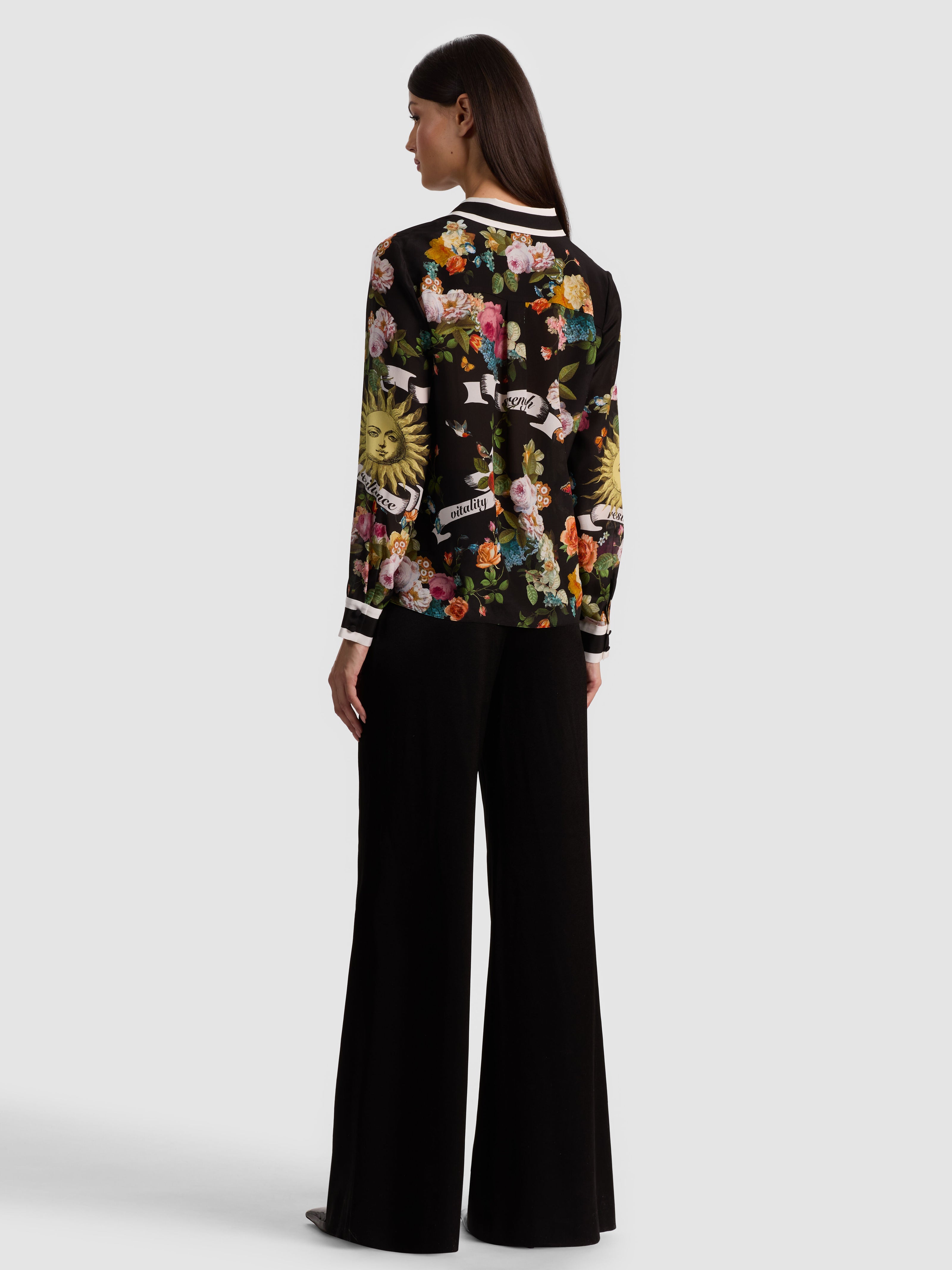 WILLA SILK BLOUSE-SOLAR STRENGTH BLACK-ALICE + OLIVIA