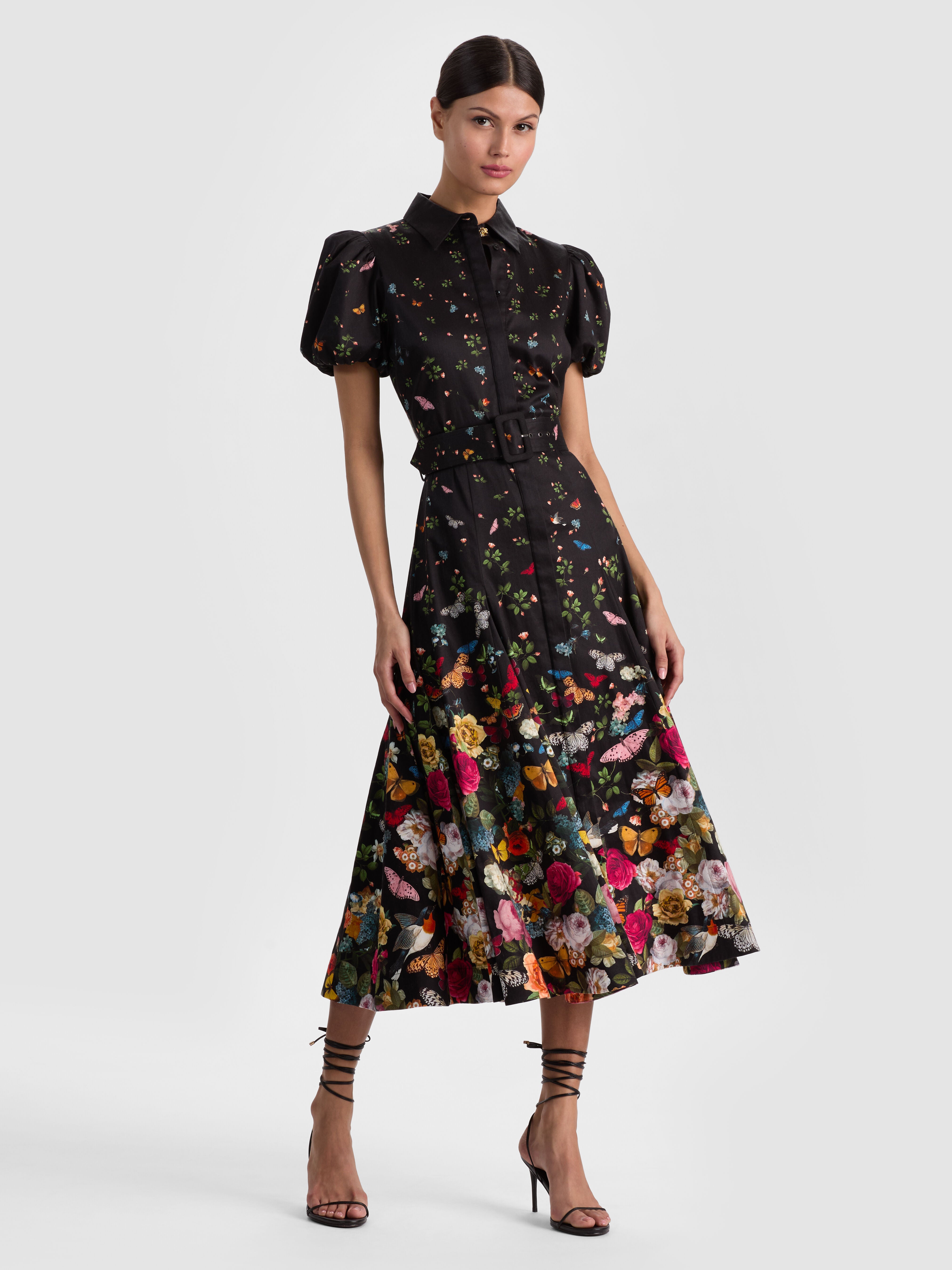 HENRIETTA BELTED MIDI DRESS-SOLAR STRENGTH BLACK-ALICE + OLIVIA