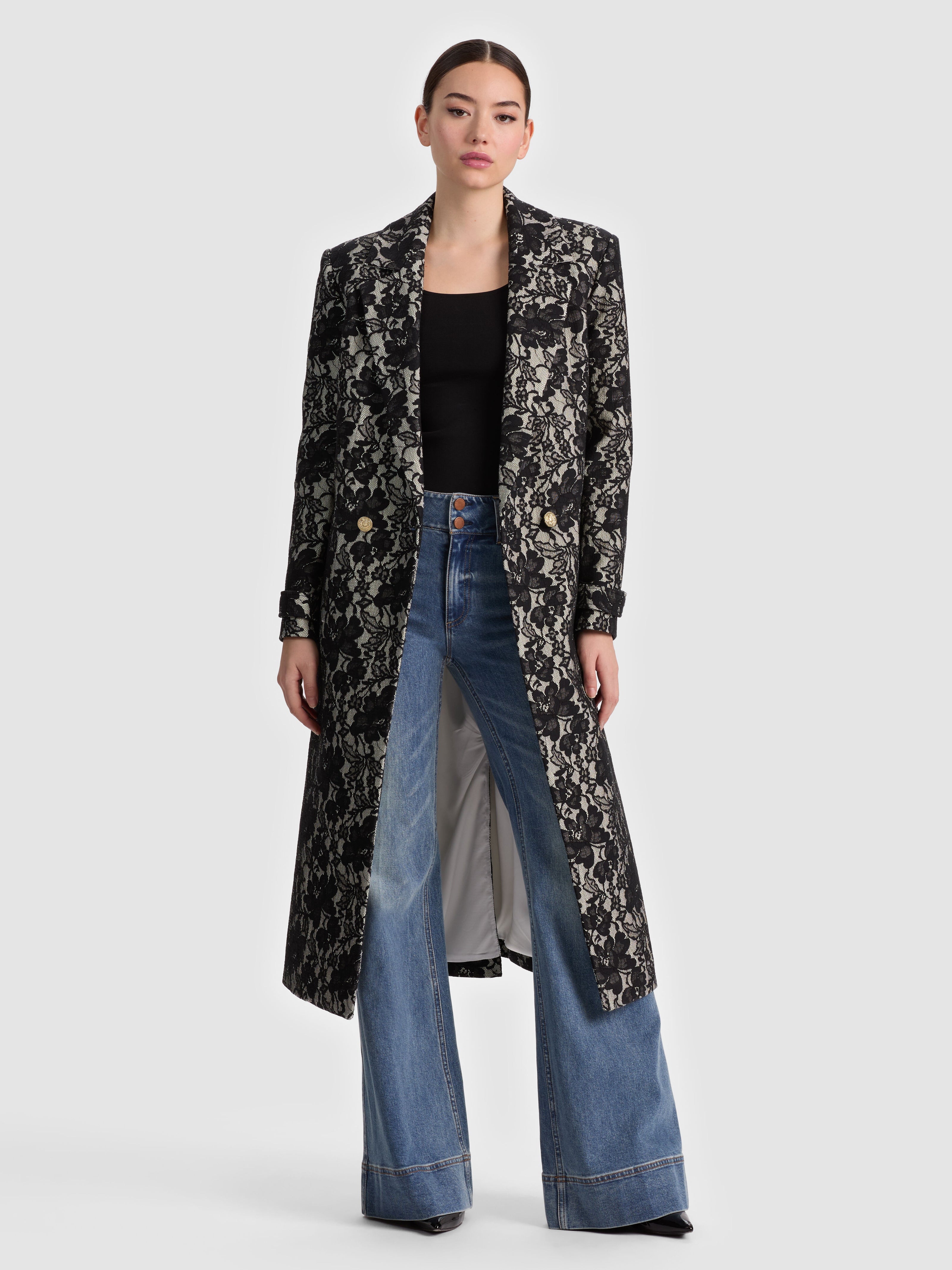 JIMMY LACE COAT-OFF WHITE/BLACK-ALICE + OLIVIA