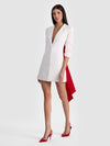 SHAWN BOW BACK BLAZER DRESS-OFF WHITE/CHILI PEPPER-ALICE + OLIVIA