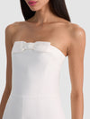 KATYA SCULPTED BOW ROMPER-OFF WHITE-ALICE + OLIVIA