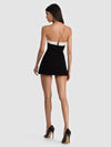 Combinaison-short sculptée KATYA à nœud – NOIR/BLANC CASSÉ-ALICE + OLIVIA