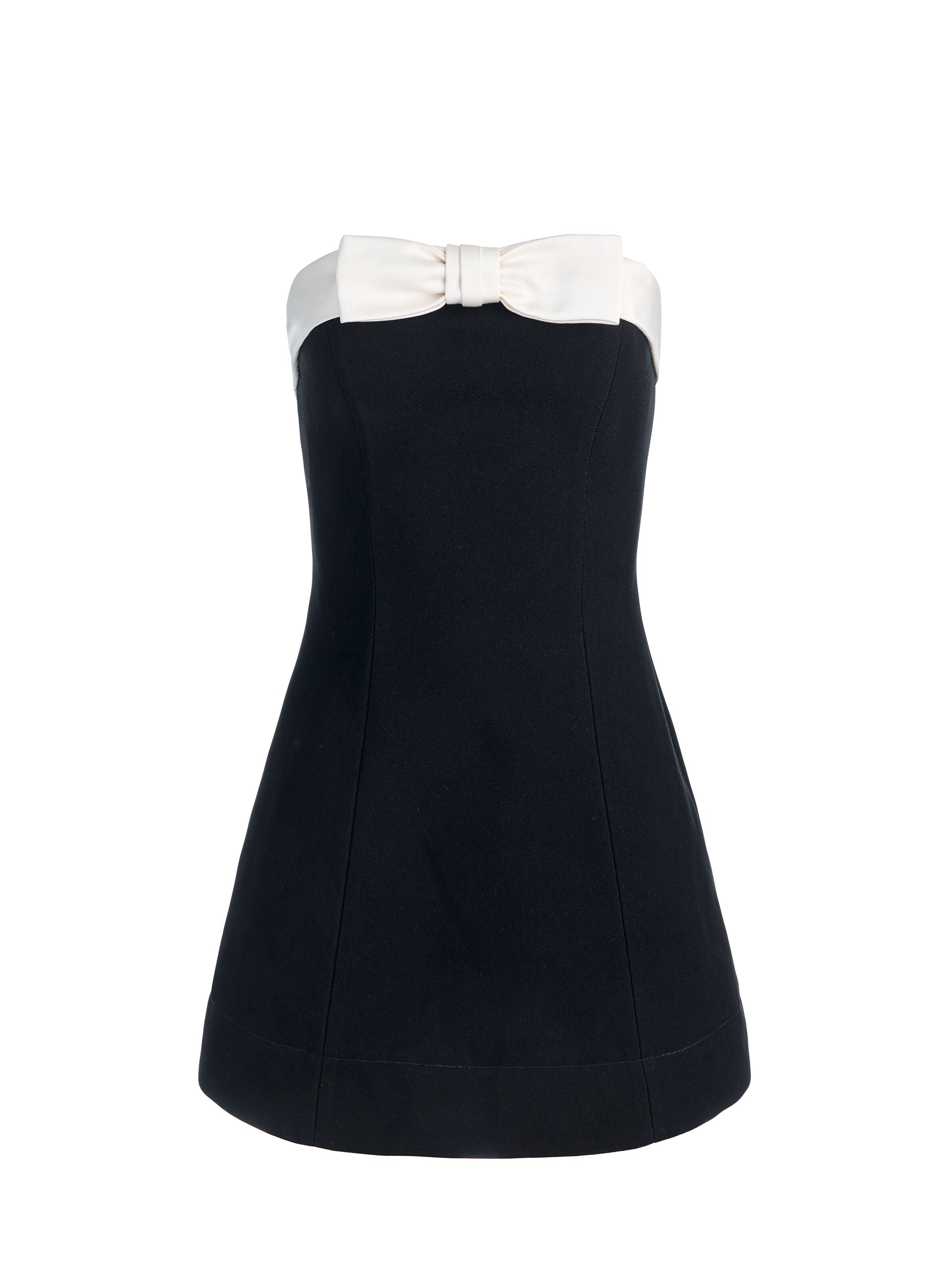 Combinaison-short sculptée KATYA à nœud – NOIR/BLANC CASSÉ-ALICE + OLIVIA