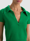 ANDI CASHMERE POLO-GREEN APPLE-ALICE + OLIVIA