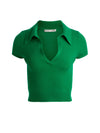 ANDI CASHMERE POLO-GREEN APPLE-ALICE + OLIVIA