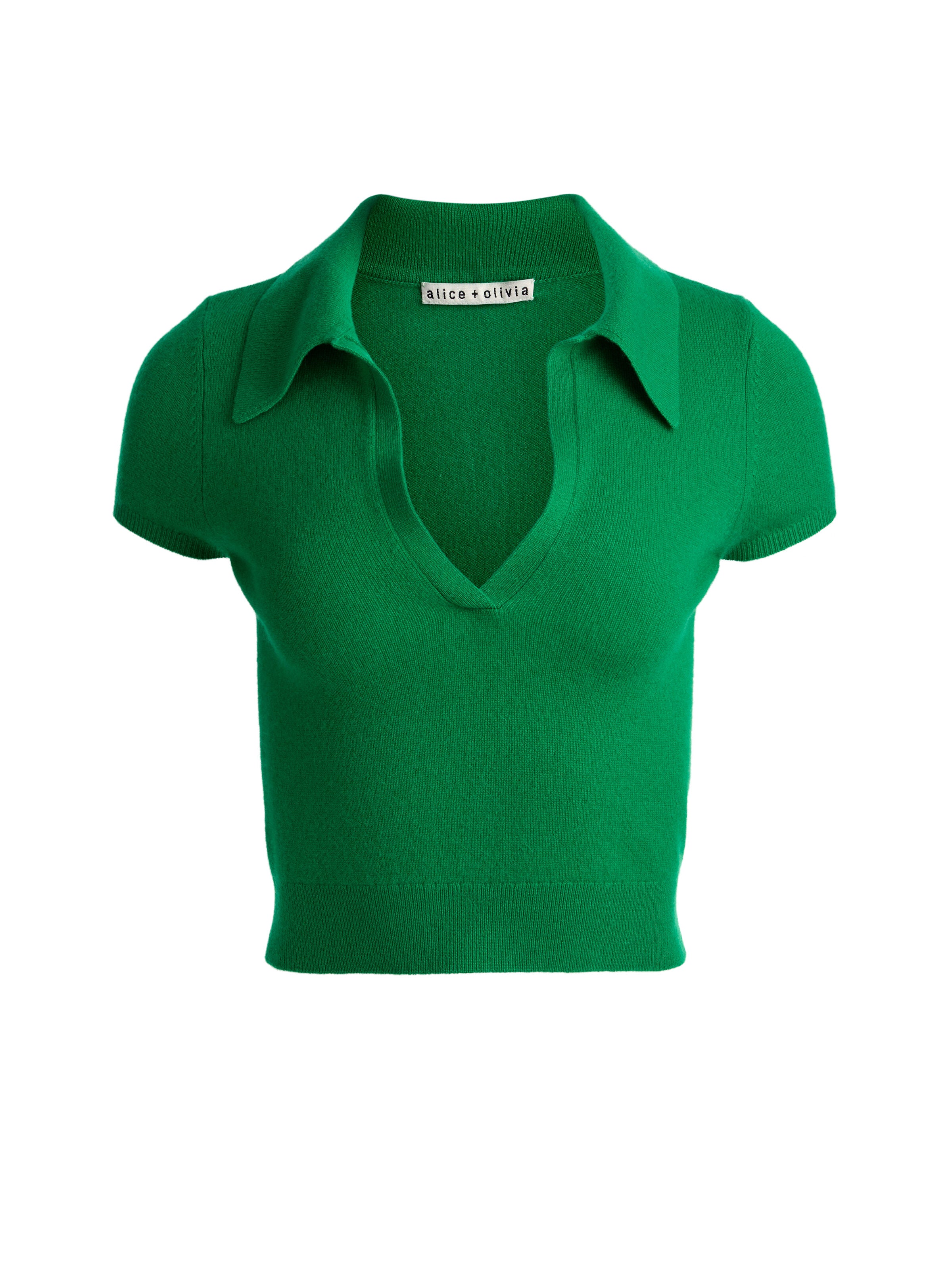 ANDI CASHMERE POLO-GREEN APPLE-ALICE + OLIVIA