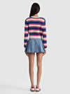 CARDIGAN EN MAILLE TORSADÉE RAYÉ DOLLIE-ALICE + OLIVIA