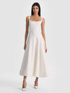 POLLY FLARED MIDI DRESS-OFF WHITE-ALICE + OLIVIA