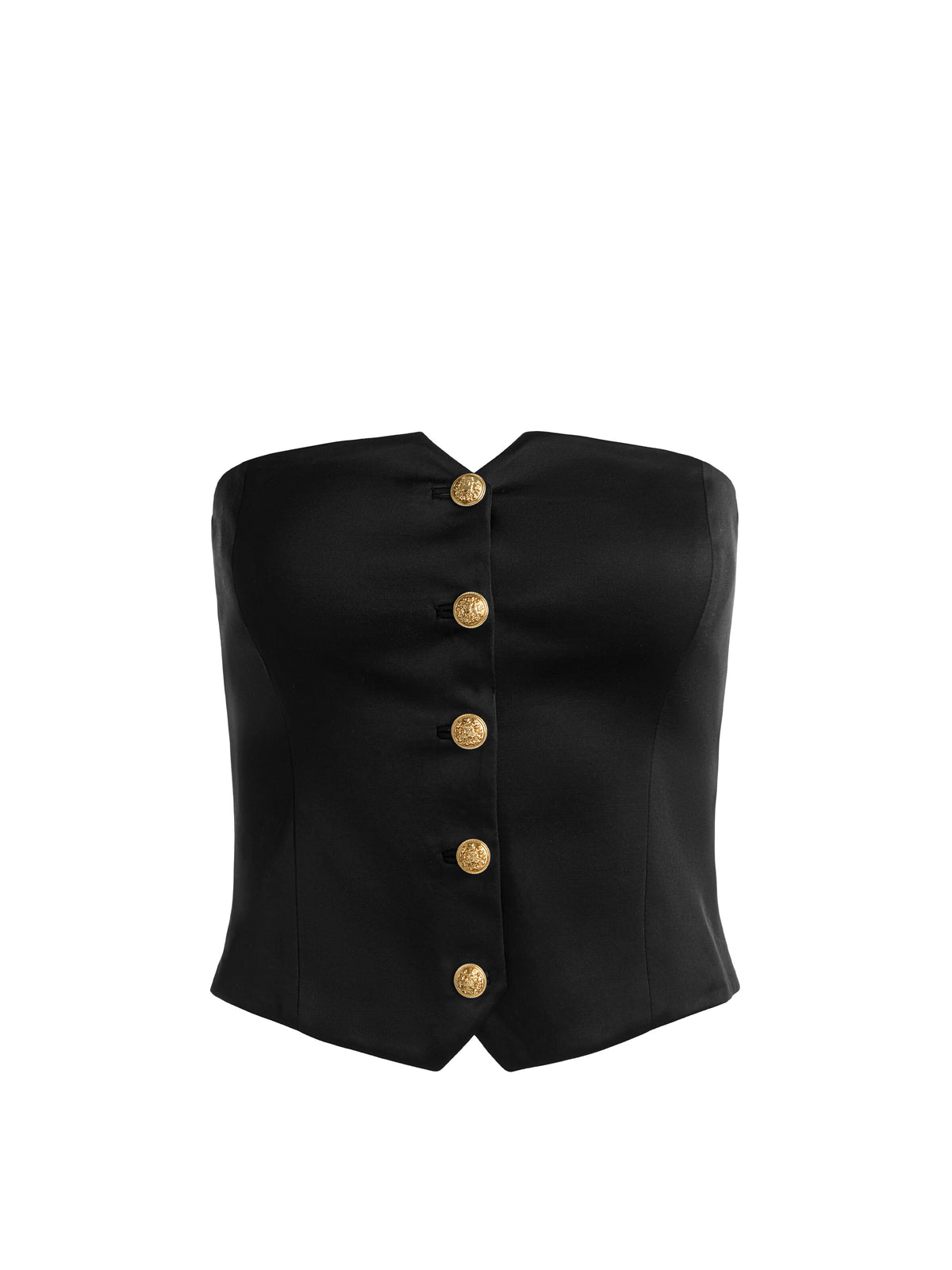 KELCEY STRAPLESS VEST - BLACK