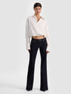 TOBIE CINCHED BUTTON DOWN-OFF WHITE-ALICE + OLIVIA