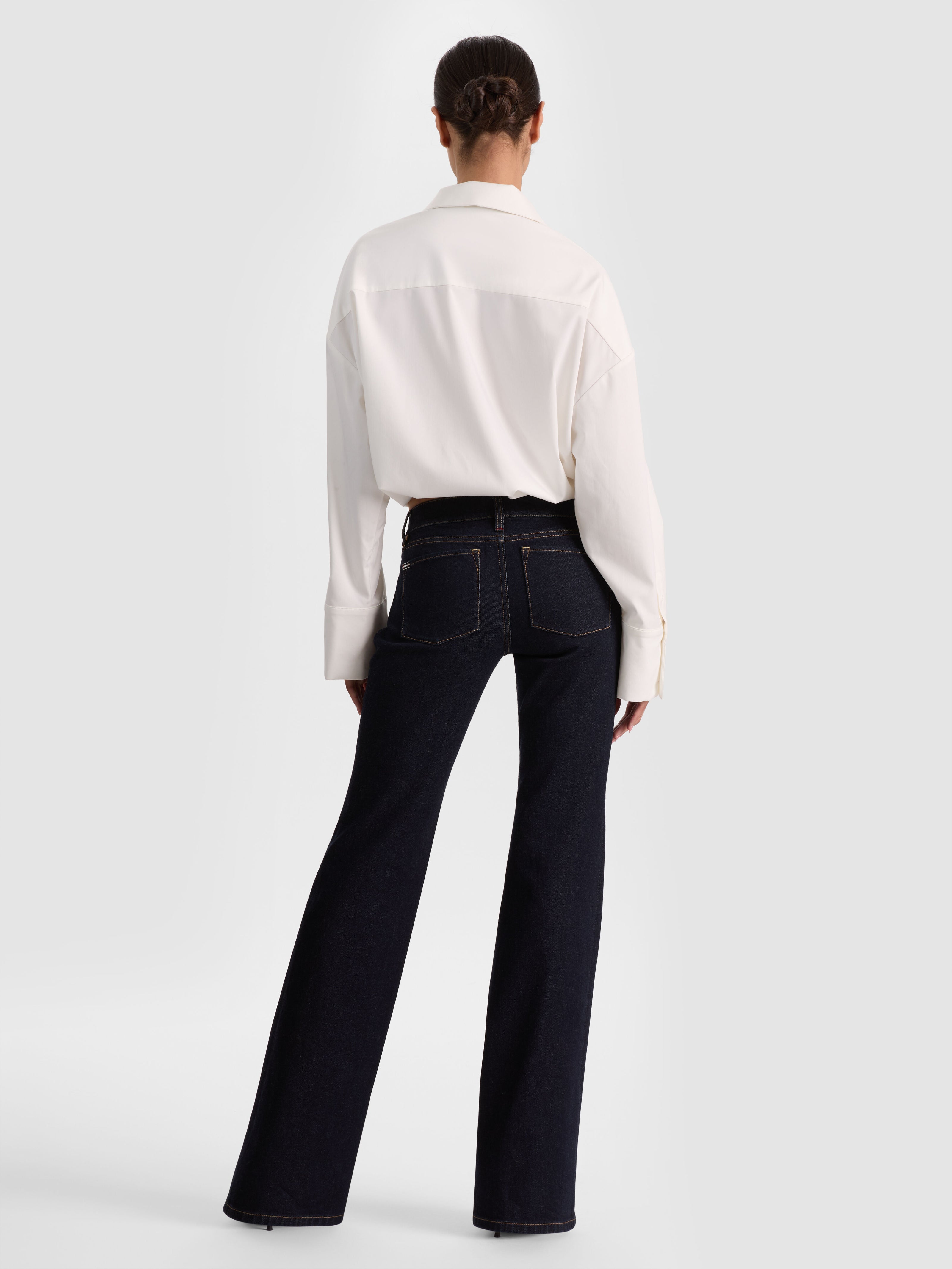 TOBIE CINCHED BUTTON DOWN-OFF WHITE-ALICE + OLIVIA