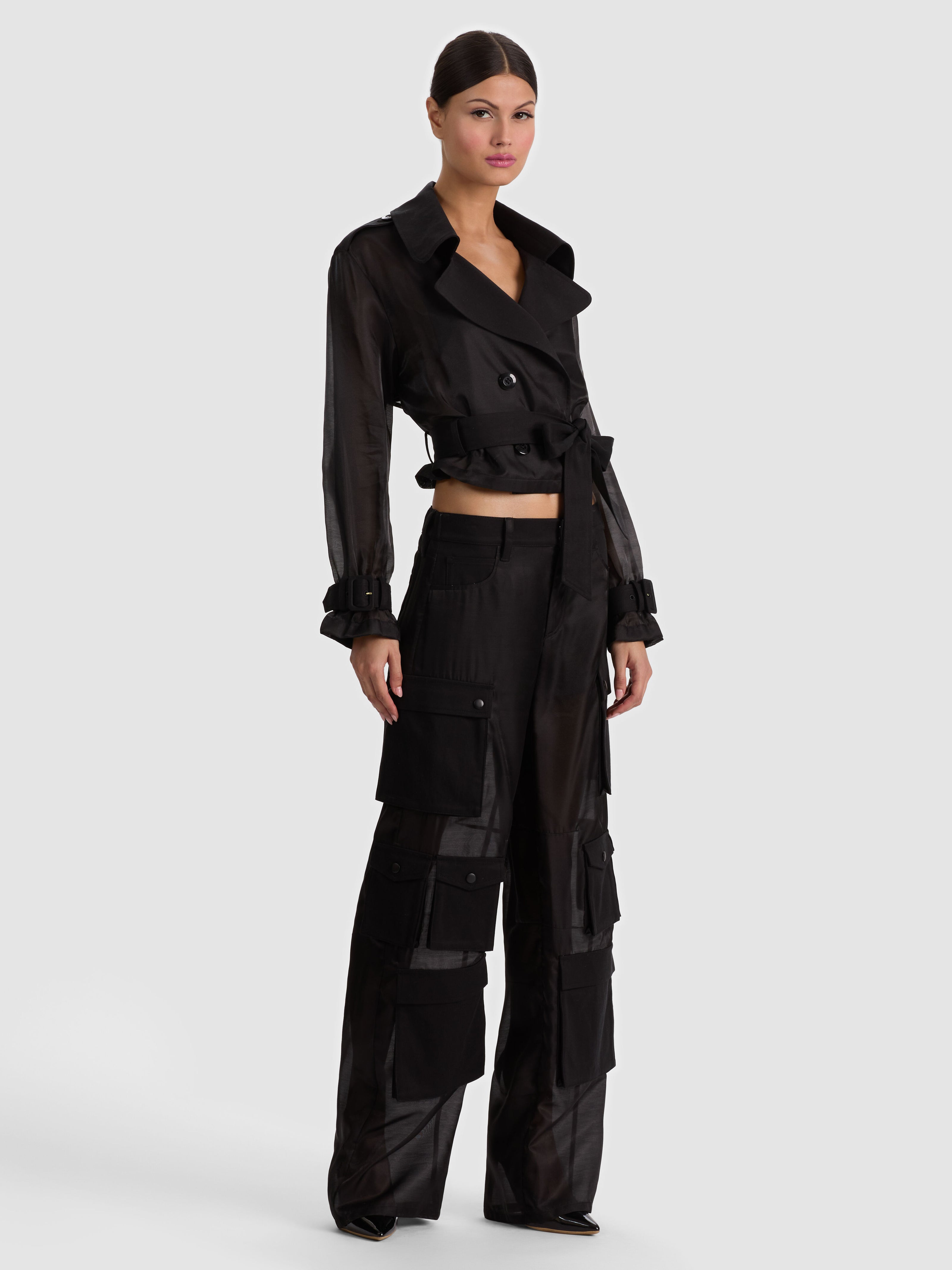 KEITH SHEER COMBO CROPPED TRENCH-ALICE + OLIVIA