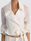 KEITH SHEER COMBO CROPPED TRENCH-OFF WHITE-ALICE + OLIVIA
