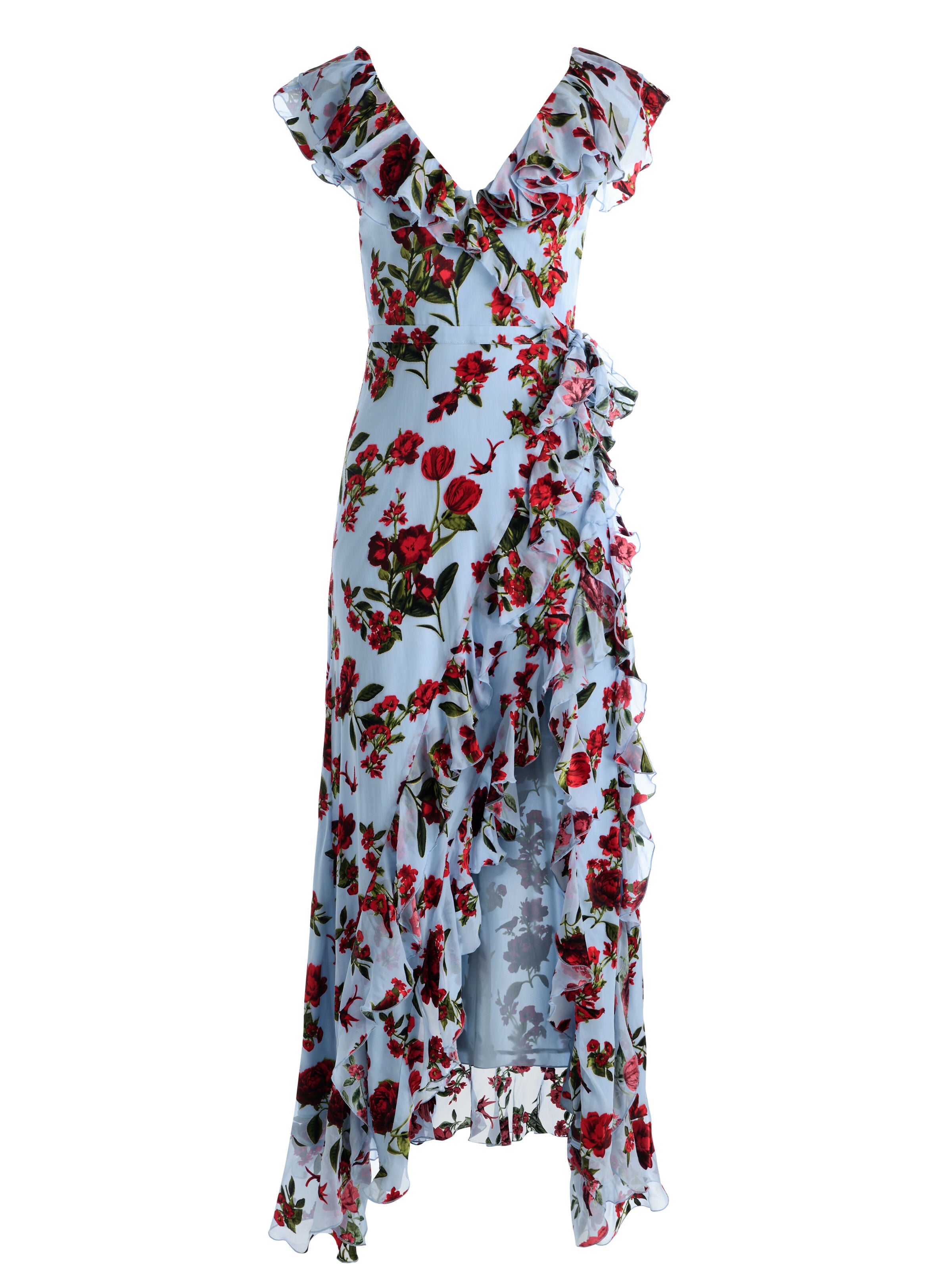 ROBE LONGUE CACHE-CŒUR VOLANTS KRISTEN-ALICE + OLIVIA