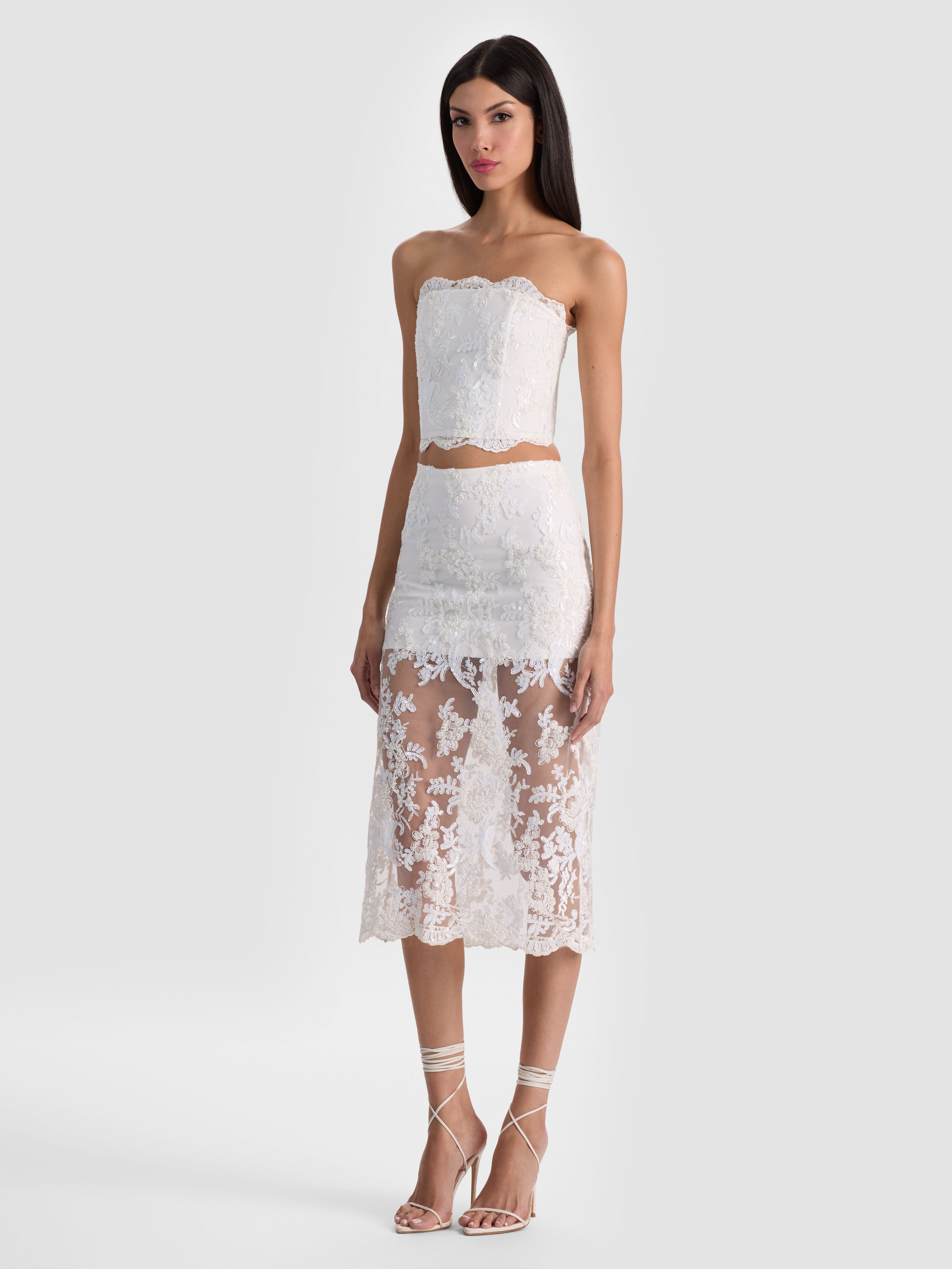 CERESI EMBELLISHED LACE BANDEAU TOP-OFF WHITE-ALICE + OLIVIA