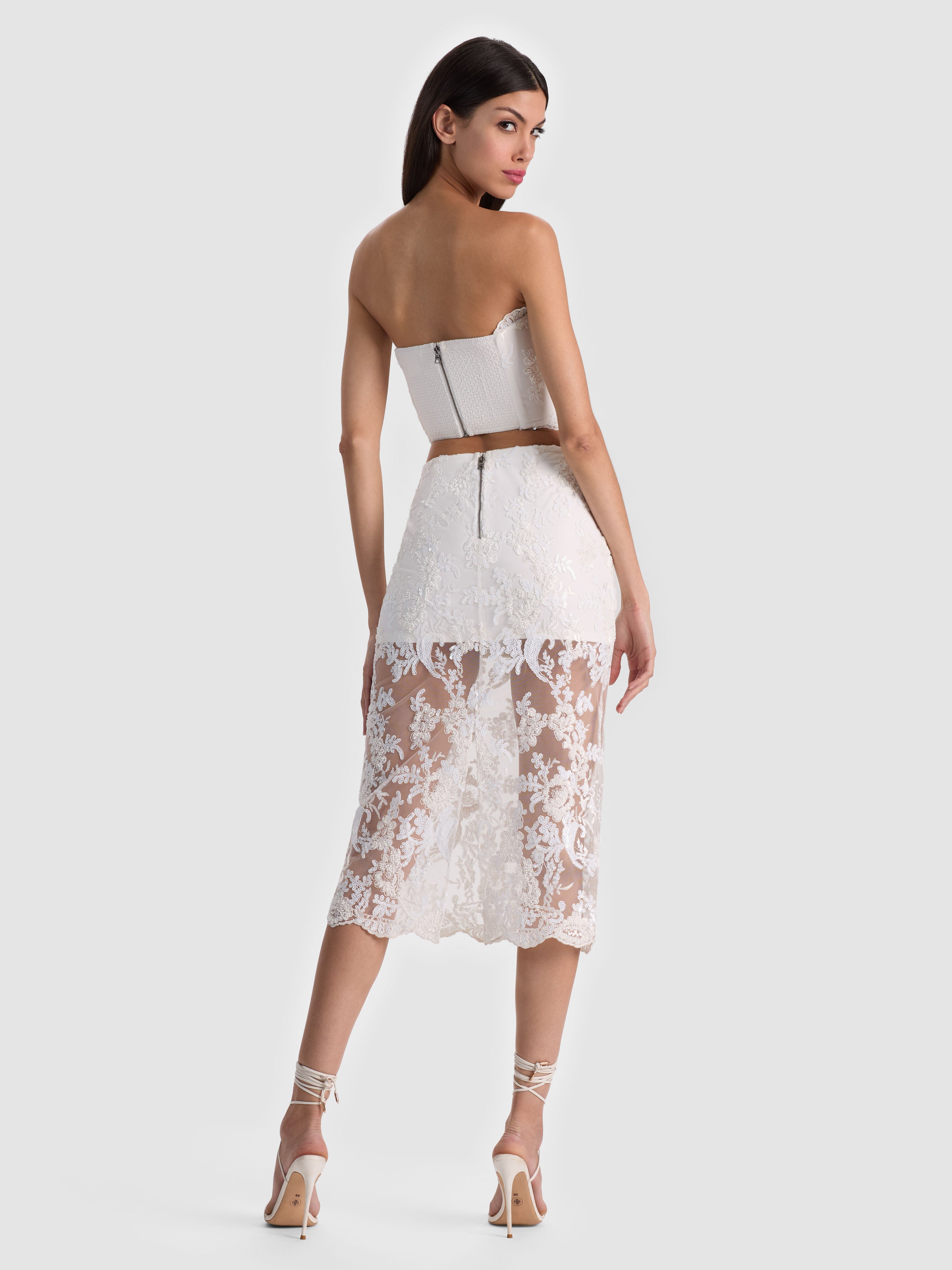 JUPE MIDI EN DENTELLE ORNÉE MEDINE-ALICE + OLIVIA