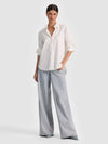 CAMICIA OVERSIZE FINEMENTE DECORATA CON BOTTONI-ALICE + OLIVIA