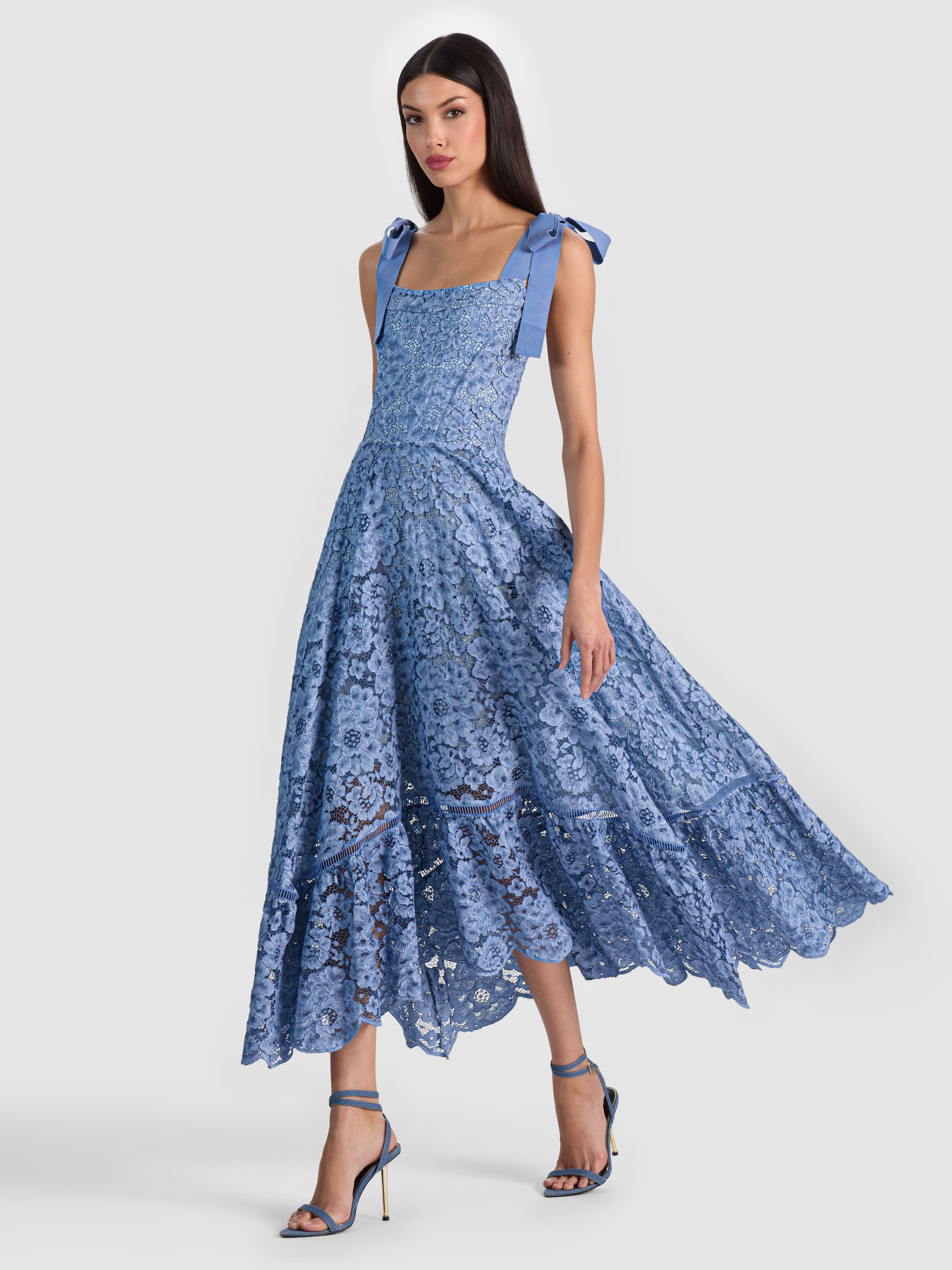 ROSALEE LACE BUSTIER DRESS-INDIGO-ALICE + OLIVIA