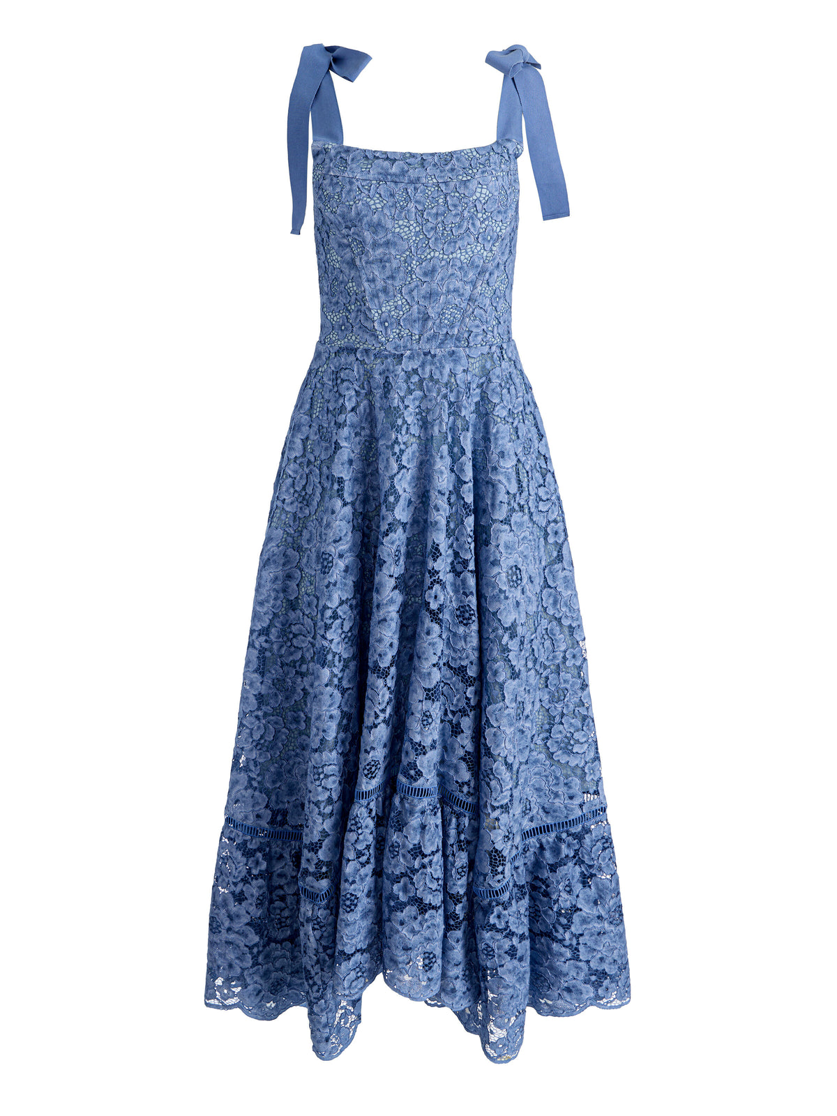 ROSALEE LACE BUSTIER DRESS - INDIGO