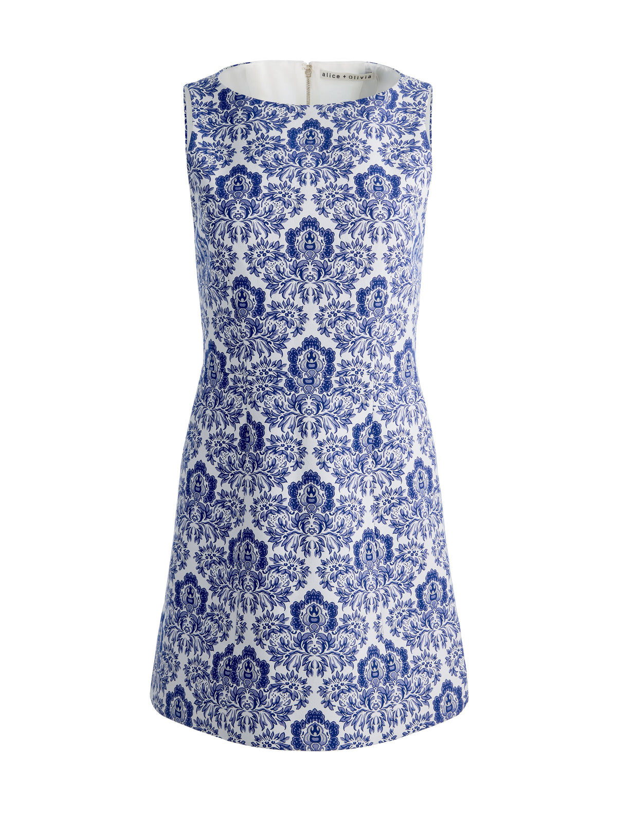 EVA MINI DRESS - OFF WHITE/TWILIGHT BLUE MULTI