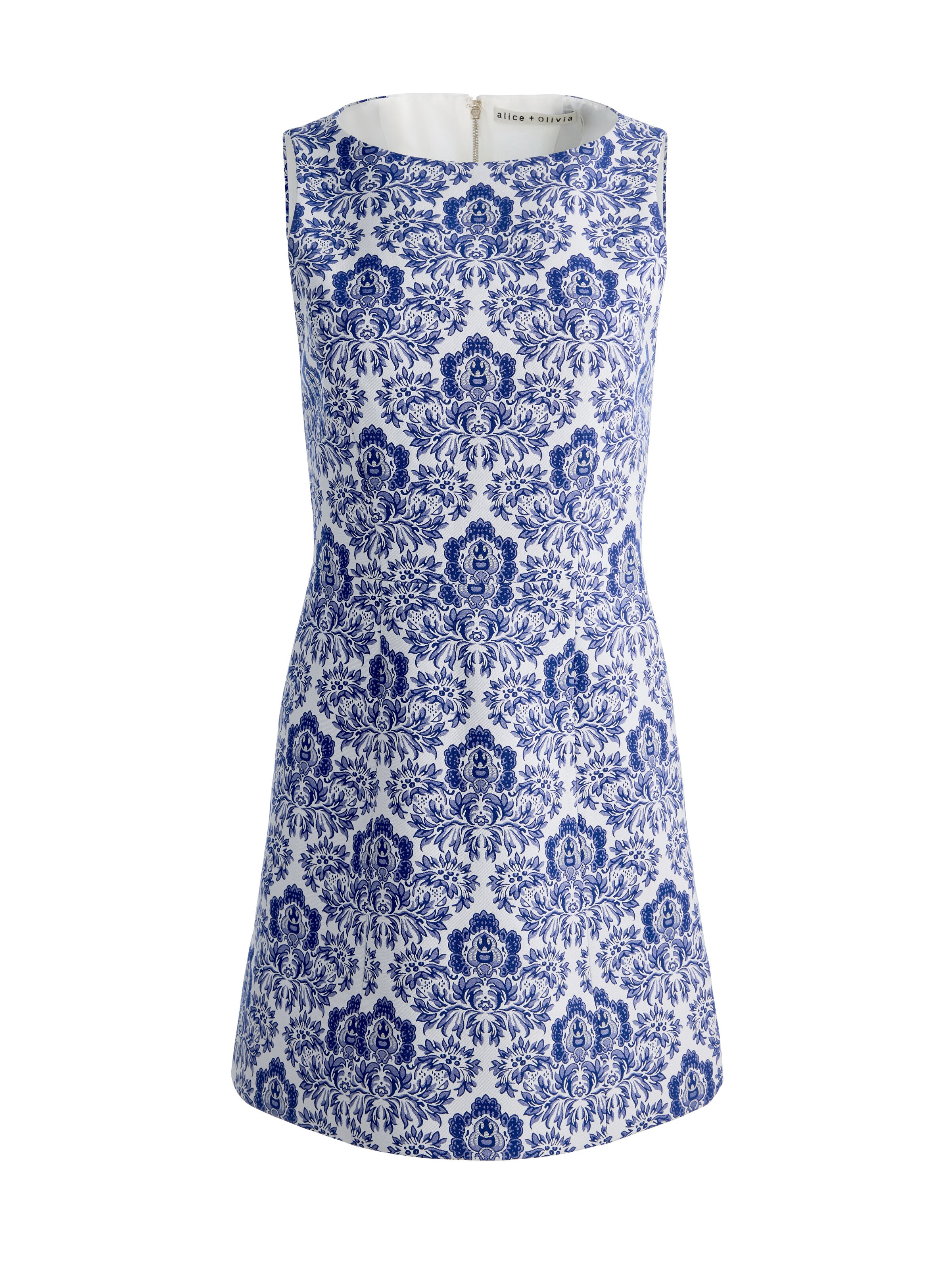 EVA MINI DRESS-OFF WHITE/TWILIGHT BLUE MULTI-ALICE + OLIVIA