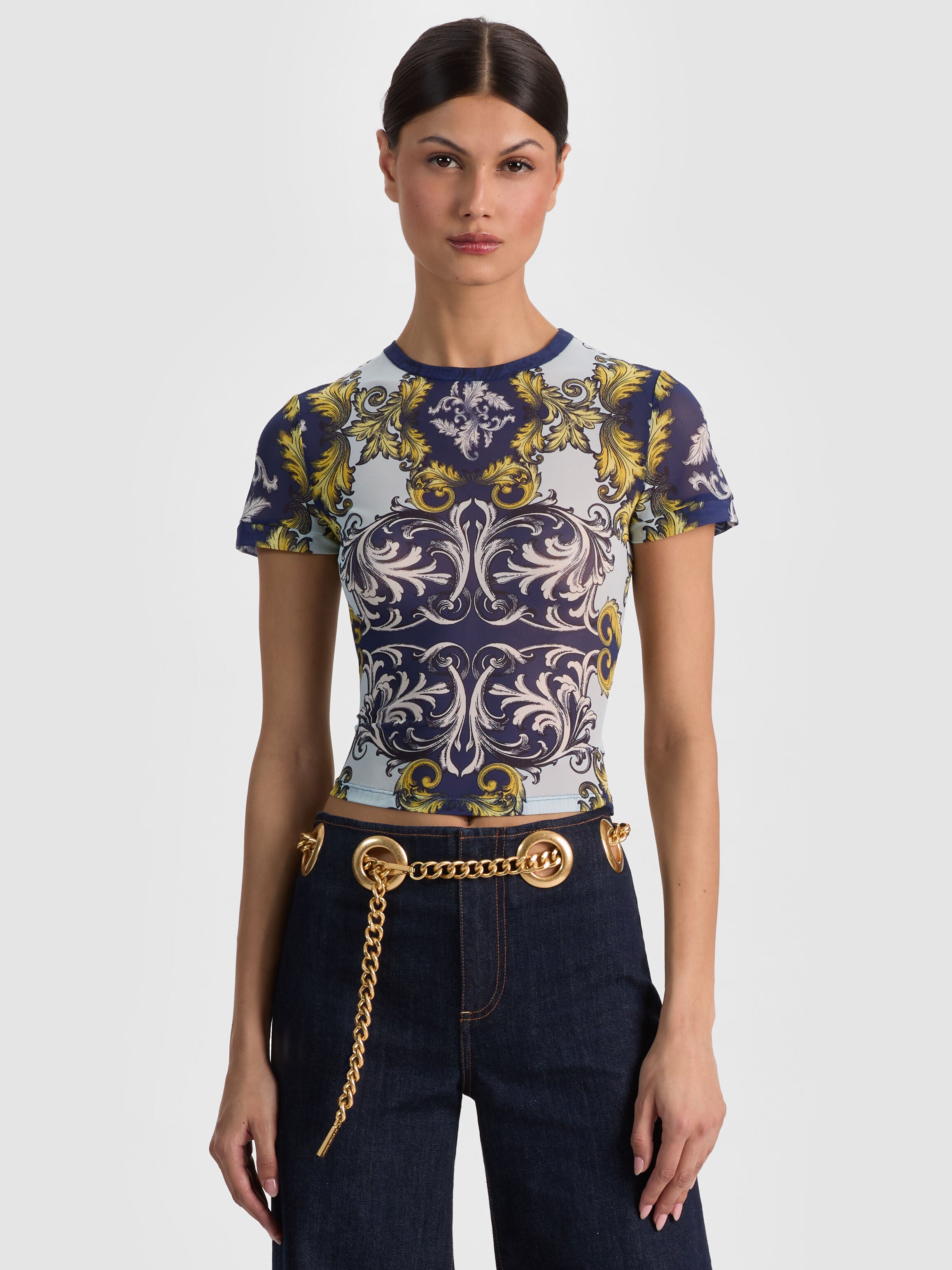 TESS TEE-ANTIQUE SCROLL-ALICE + OLIVIA