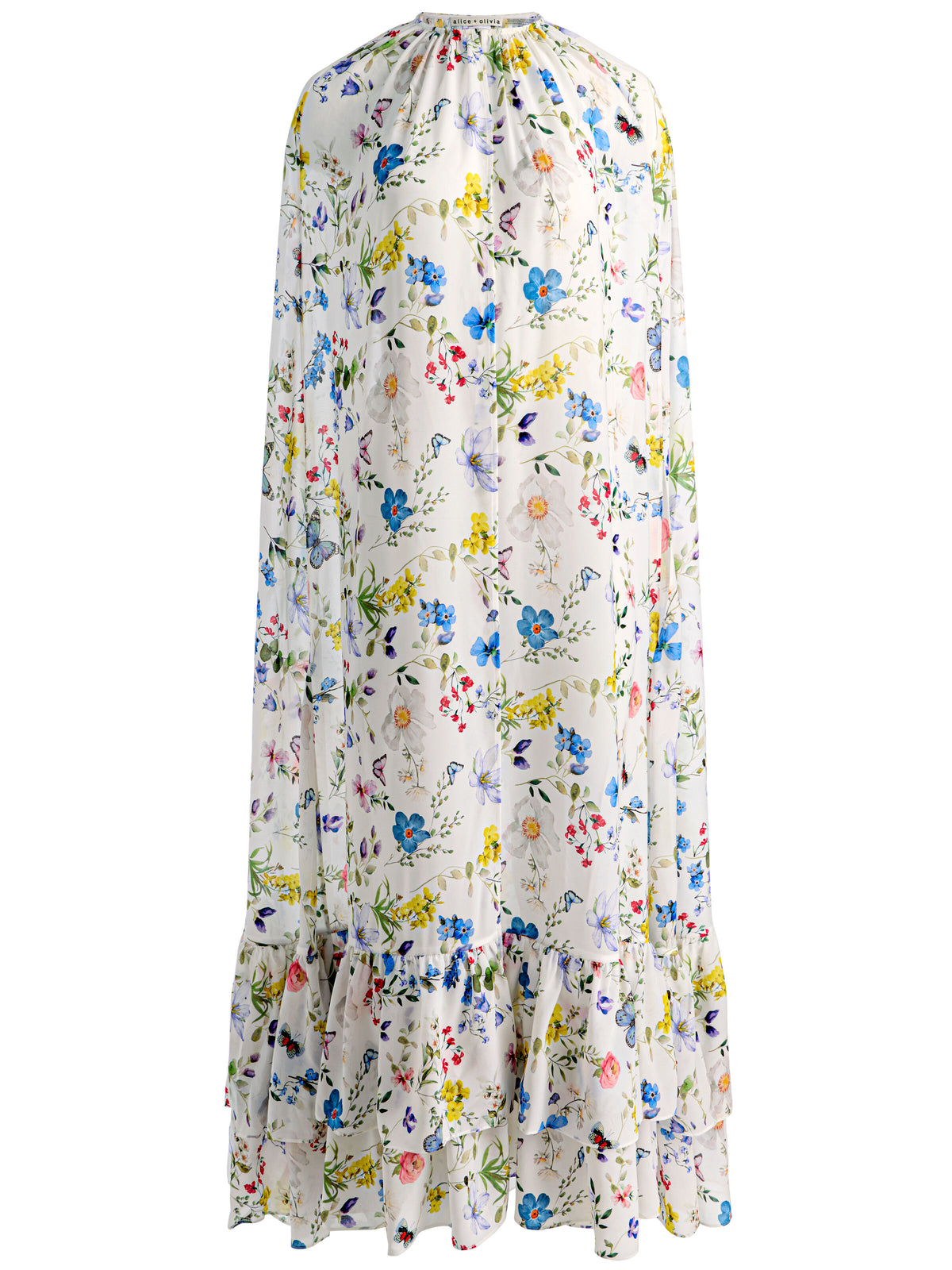 ROYA MAXI CAPE - TWISTING VINES OFF WHITE