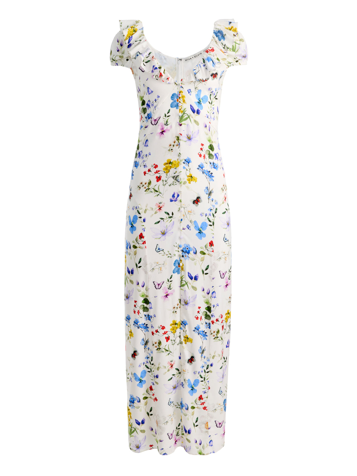 TARA MIDI SLIP DRESS - TWISTING VINES OFF WHITE