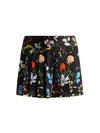 NOAH PLEATED MINI SKORT-TWISTING VINES BLACK-ALICE + OLIVIA